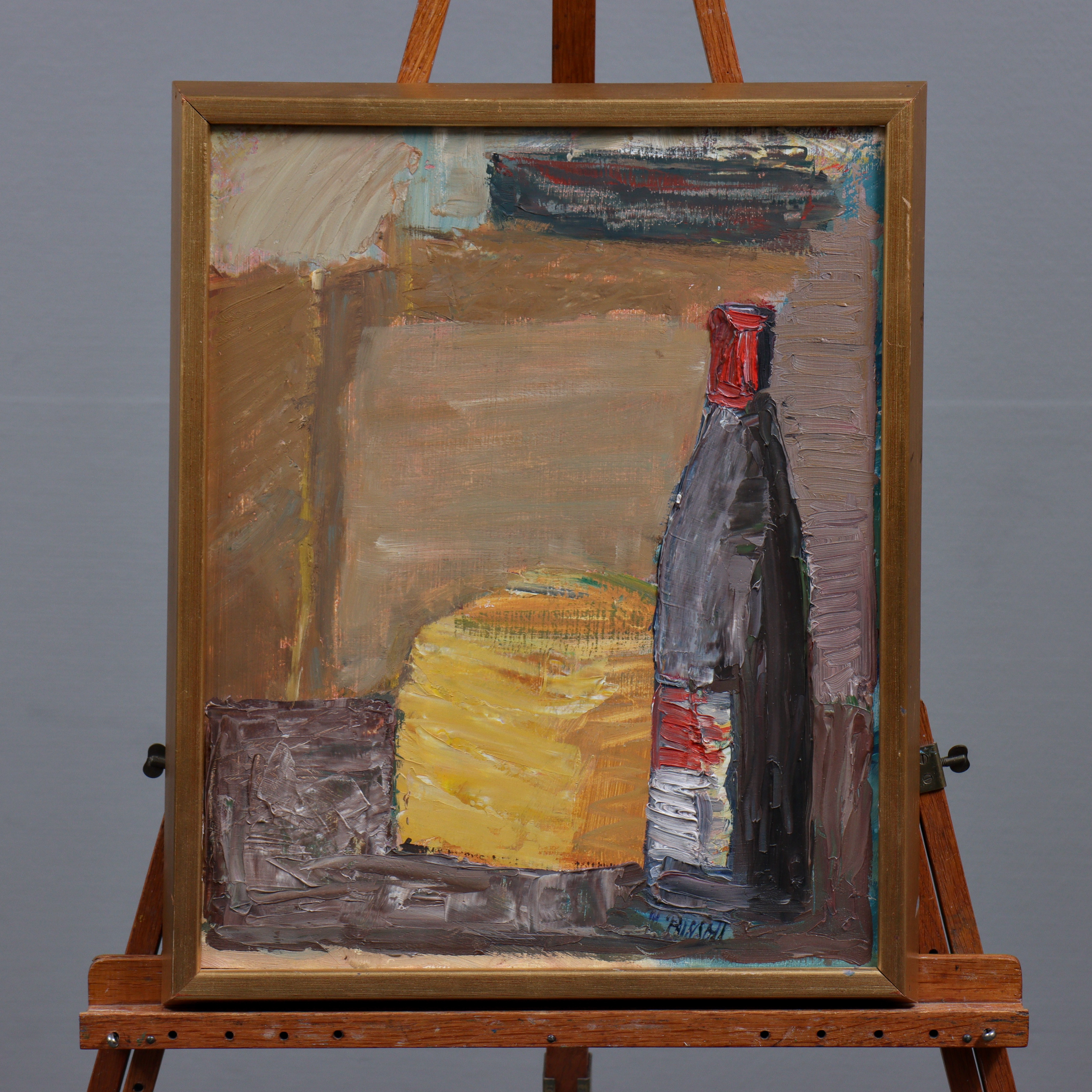 OIDENTIFIERAD KONSTNÄR "STILLEBEN" OLJA PÅ PANNÅ, SIGNERAD.