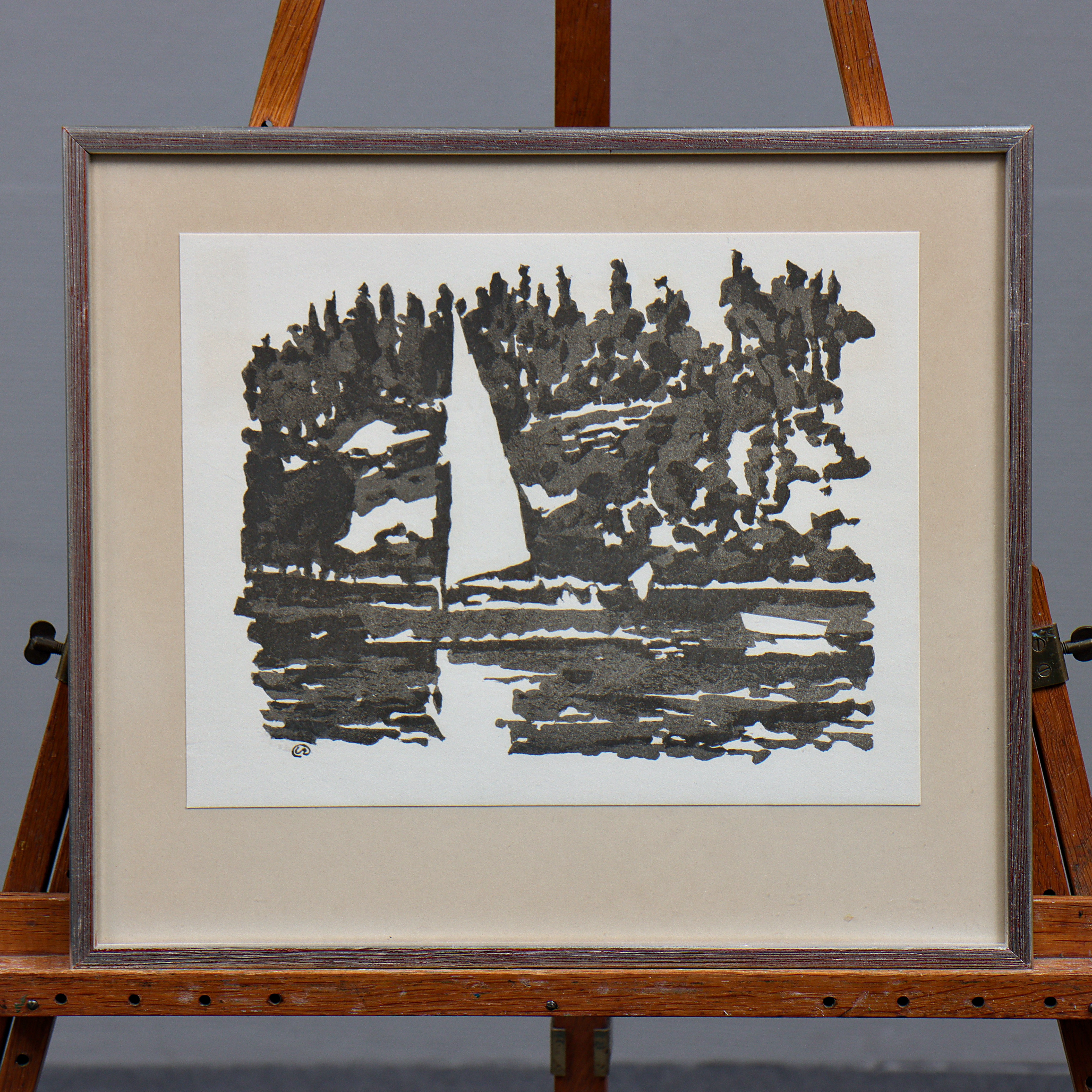 LENNART RODHE. (1916–2005) "SÖNDAGSSEGLARE" SERIGRAFI, SIGNERAD.