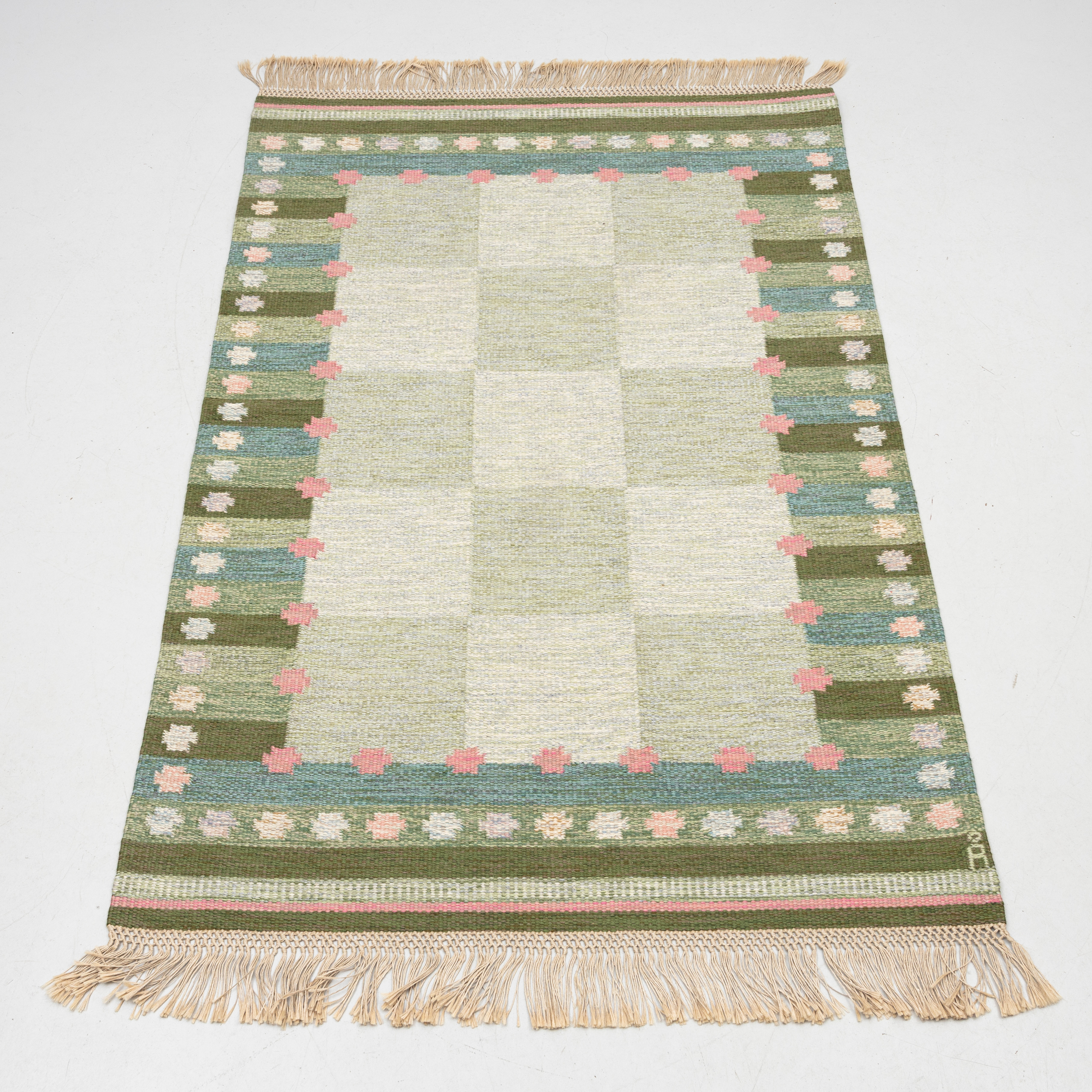 ANNA-JOHANNA ÅNGSTRÖM. Matta, röllakan, "Bålmsö" signerad, Axeco mått ca 205 x 135 cm.