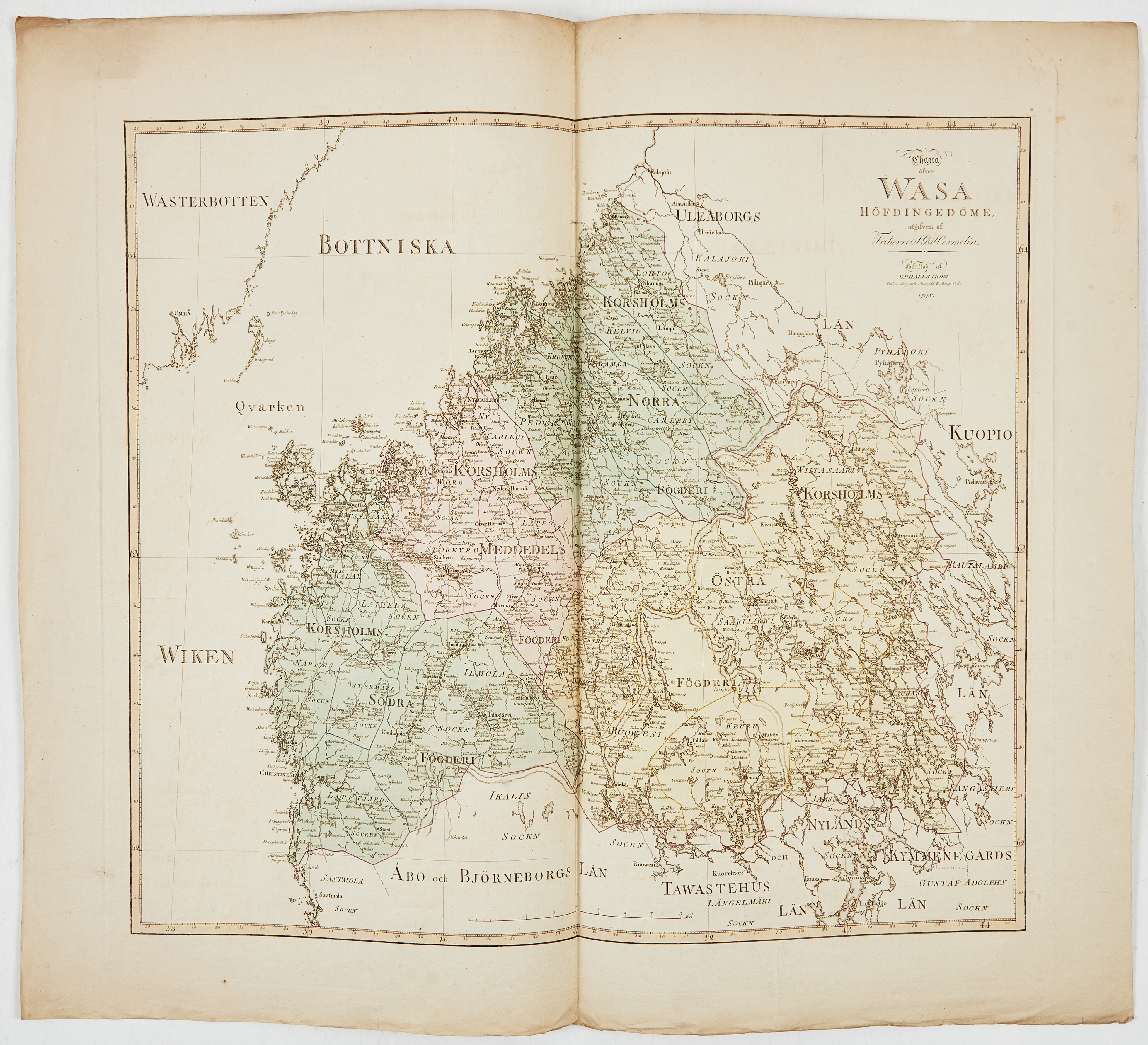 KARTA HERMELIN WASA, FINLAND, 1798.