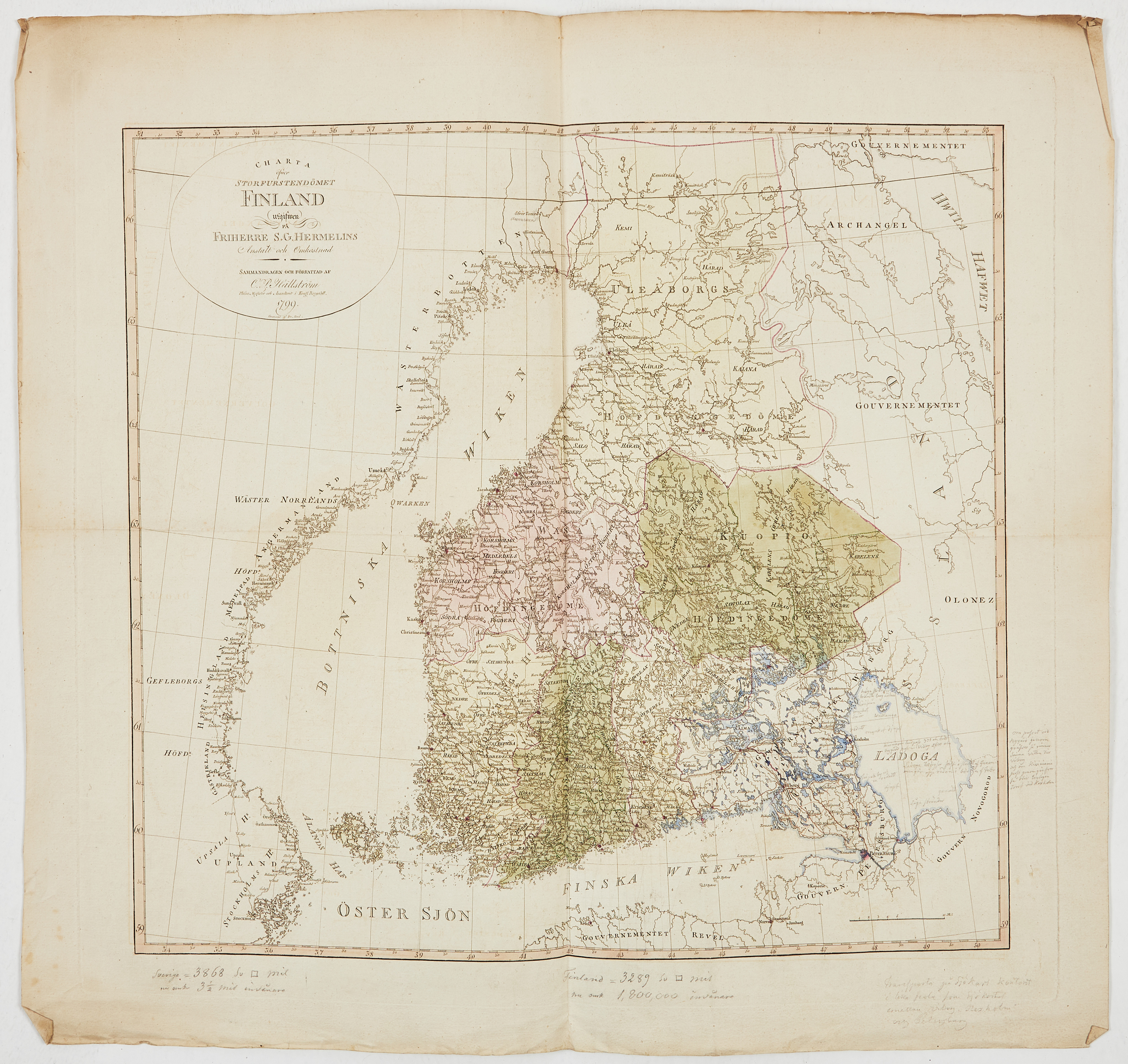 HERMELIN KARTA FINLAND 1799.