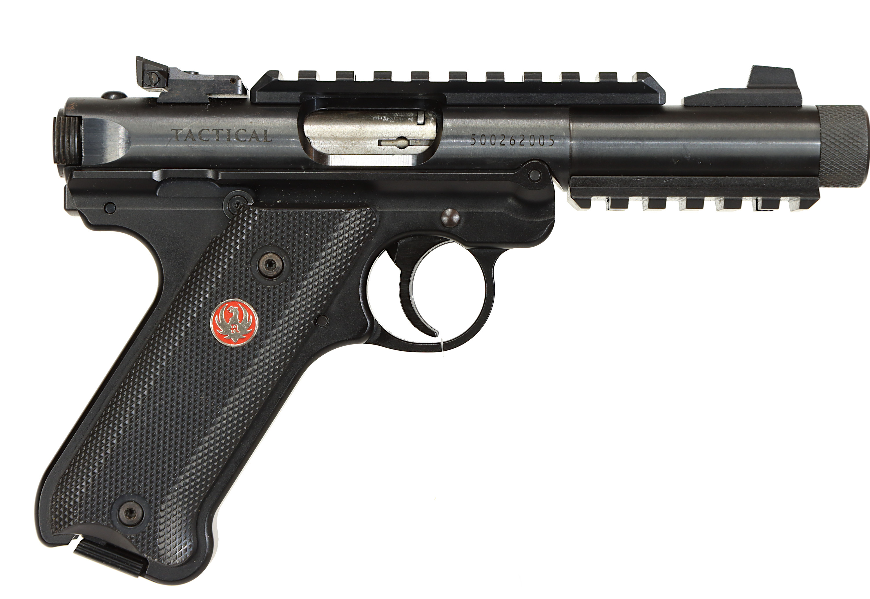 PISTOL, fabrikat Ruger, modell MKIV Tactical, kaliber .22LR, tillv.nr 500262005, se-nr SE3302437.