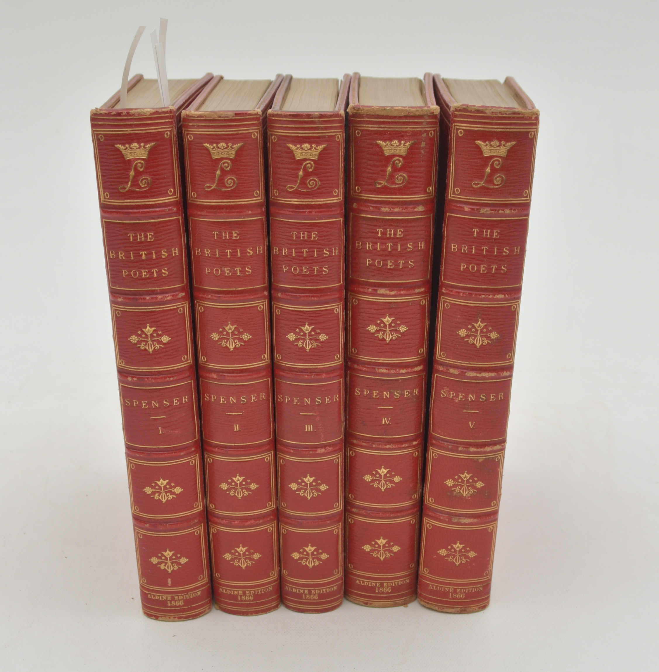 the poetical works of Edmund Spenser. vol 1-5. 1866.