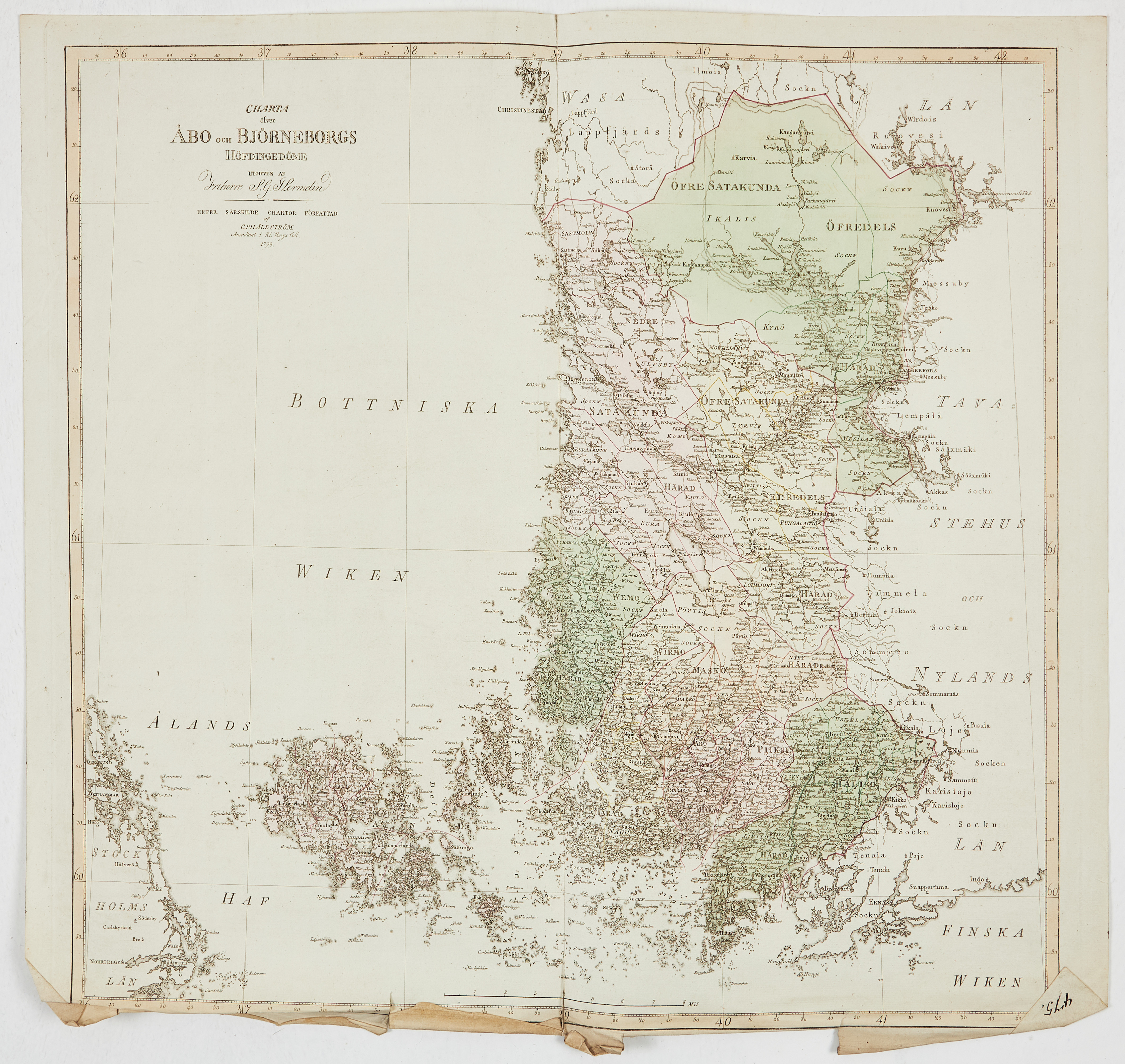 KARTA HERMELIN ÅBO och BJÖRNEBORG, 1799.