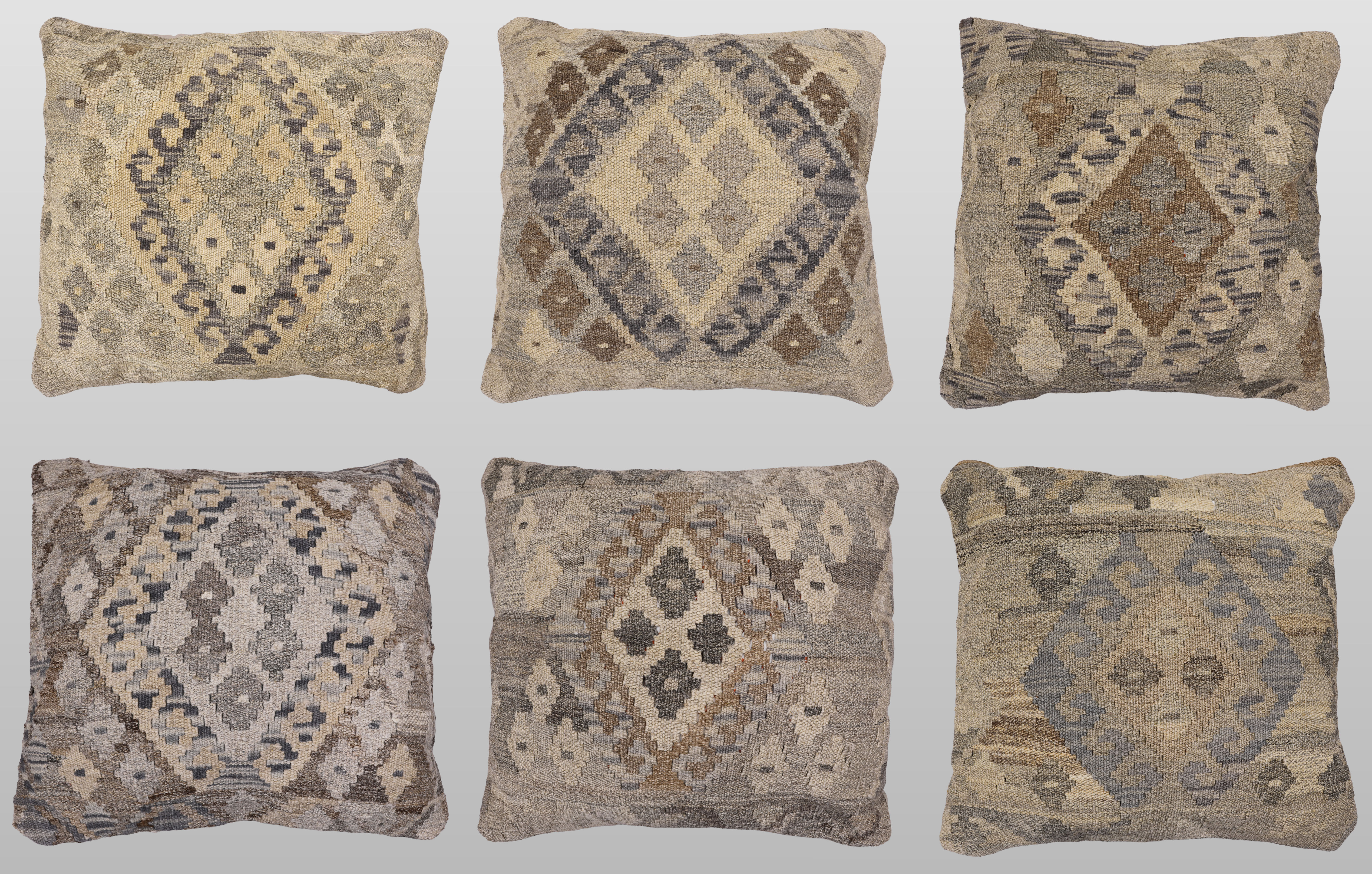 KUDDFODRAL. Parti Kelim naturfärgade kuddfodral 6 st, 50 x 50 cm.