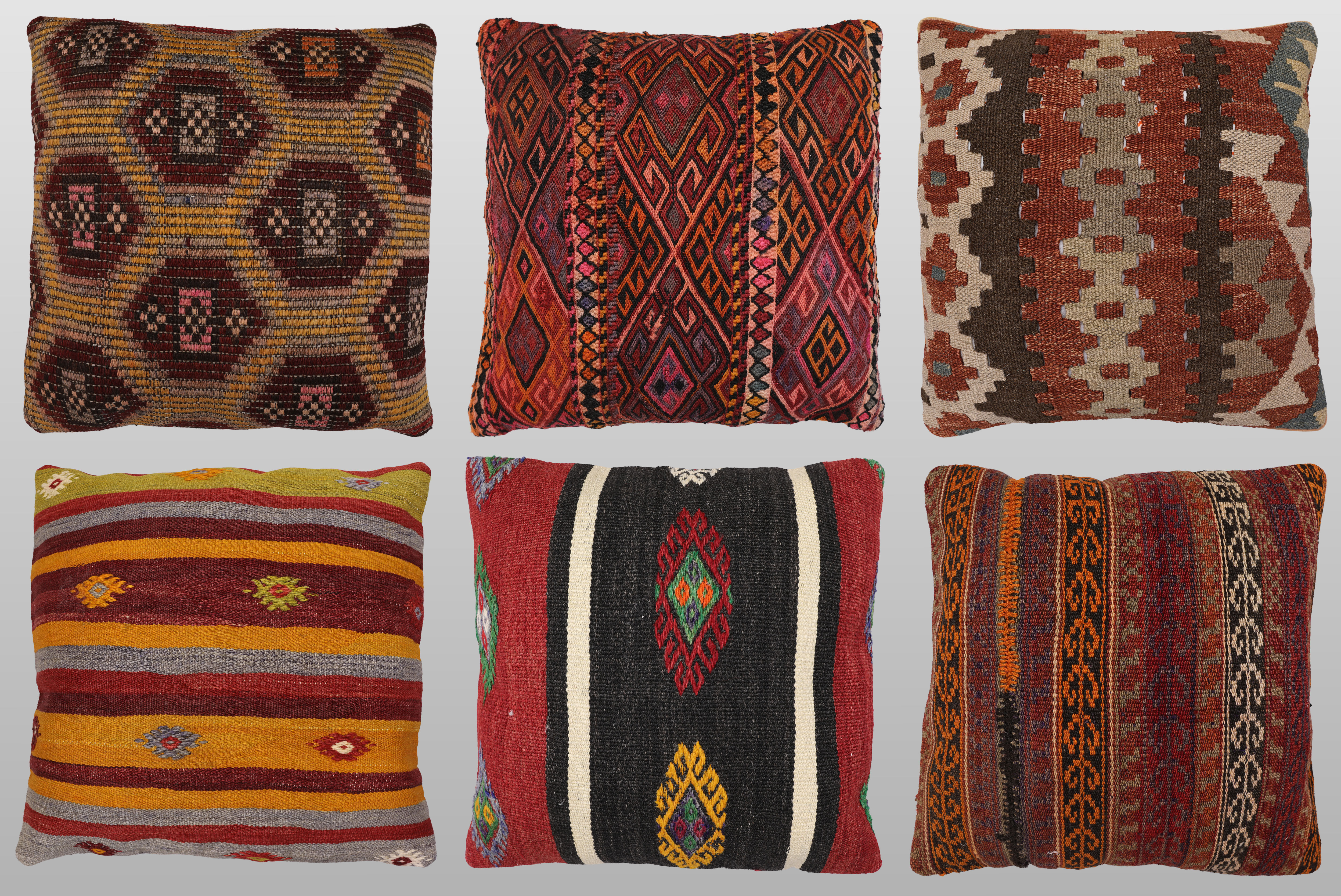 KUDDFODRAL. Parti Kelim kuddfodral 6 st, 50 x 50 cm.