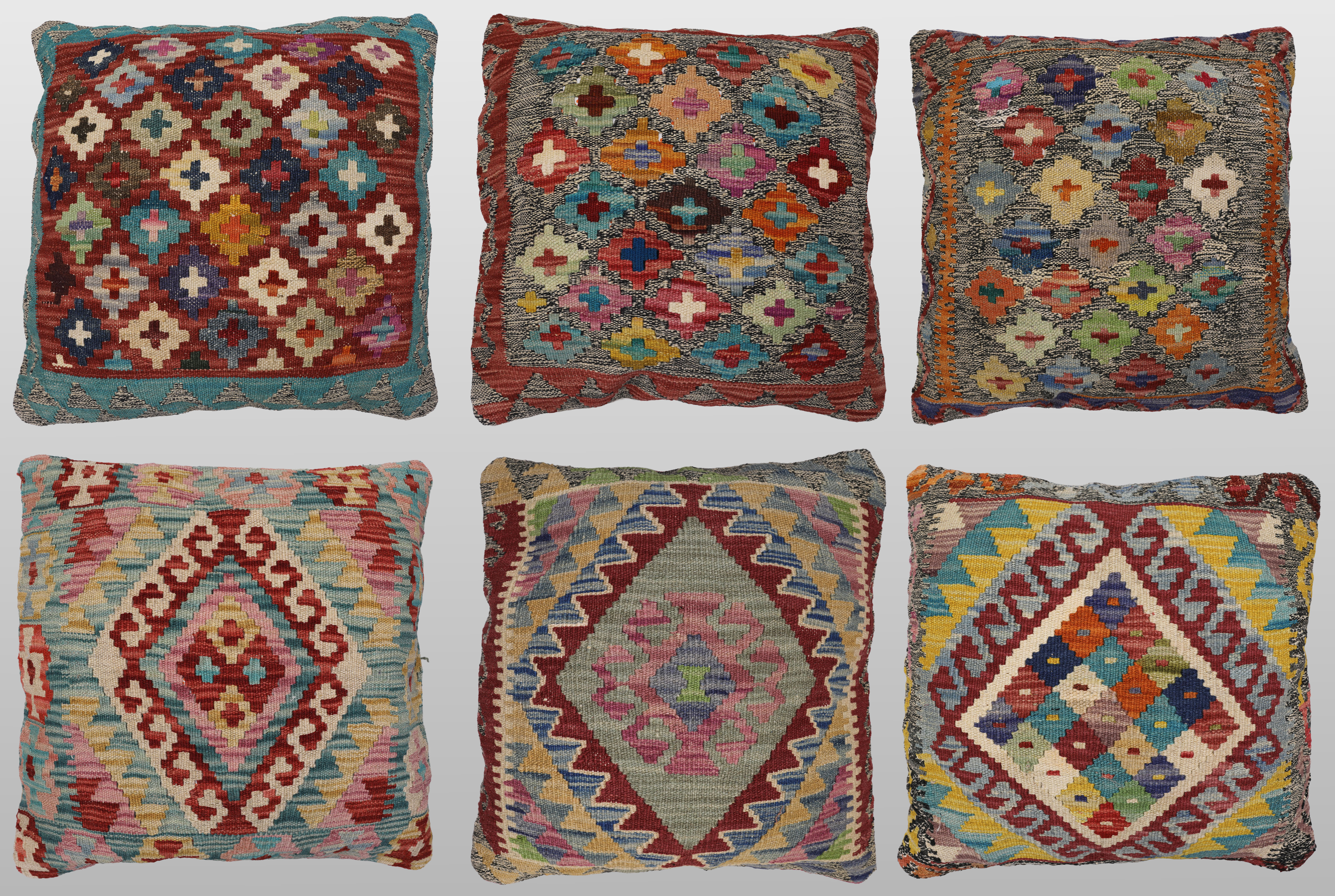 KUDDFODRAL. Parti Kelim kuddfodral 6 st, 50 x 50 cm.