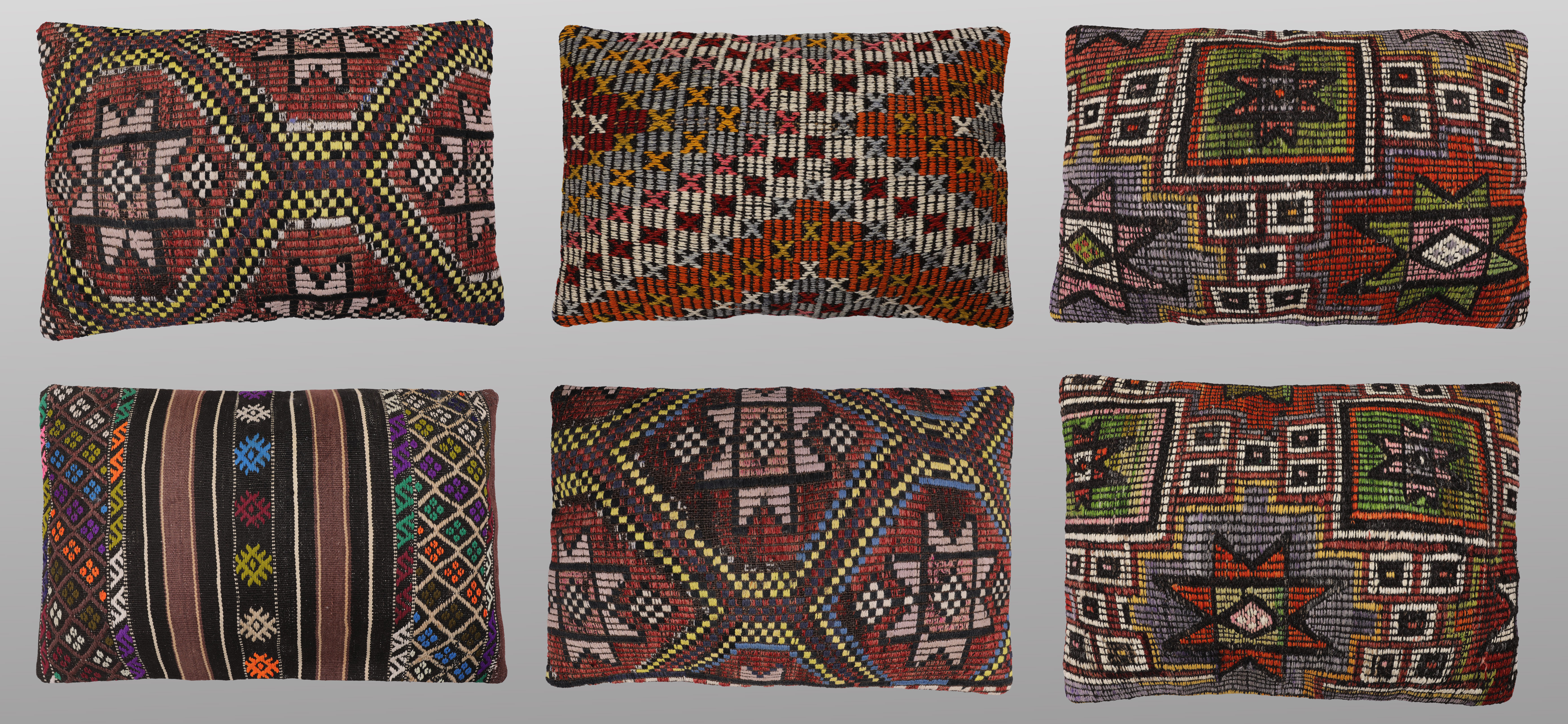 KUDDFODRAL. Parti Kelim kuddfodral 6 st, 60 x 40 cm.