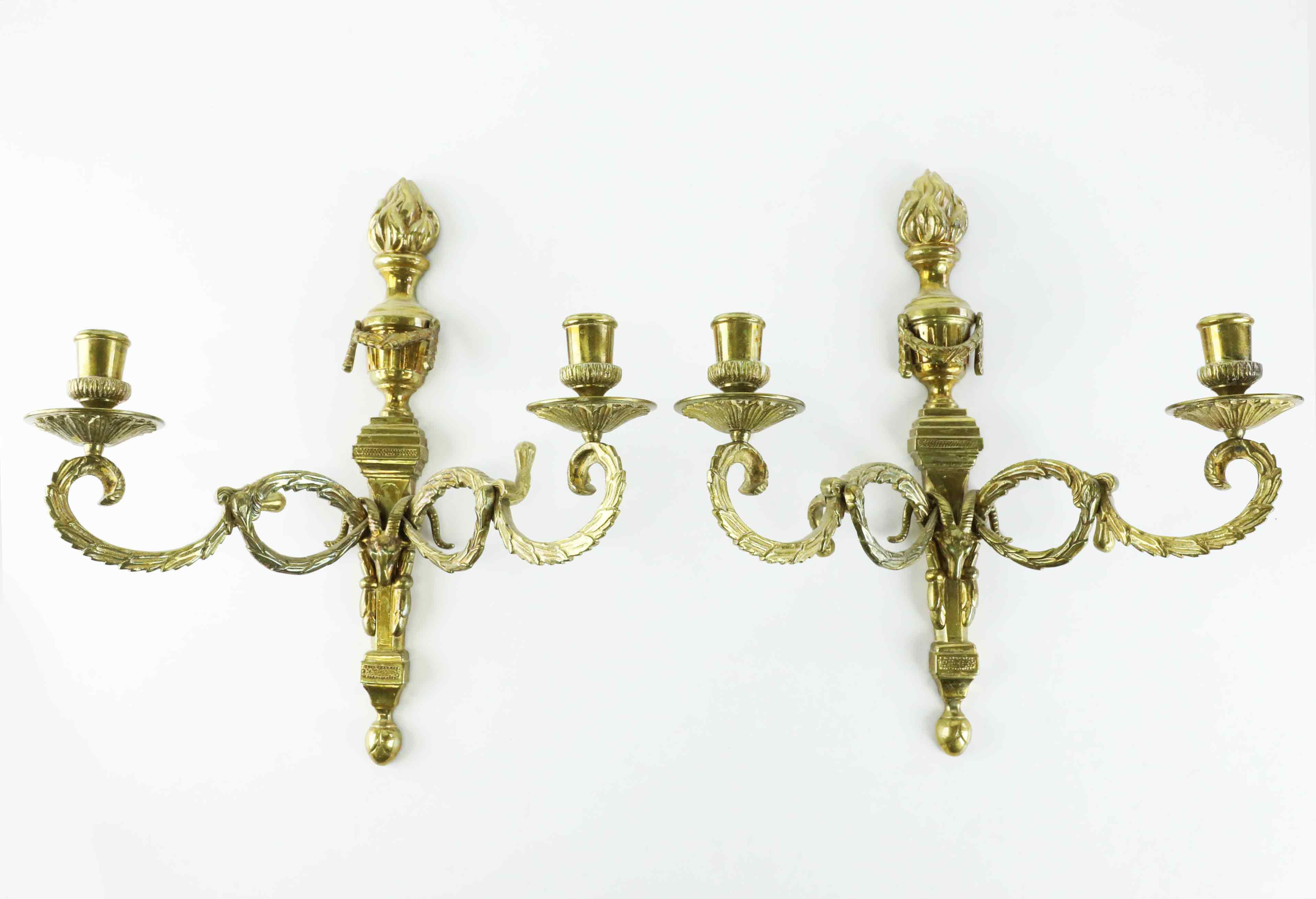 APLIQUER, mässing, ett par, gustaviansk stil, 1900-tal.