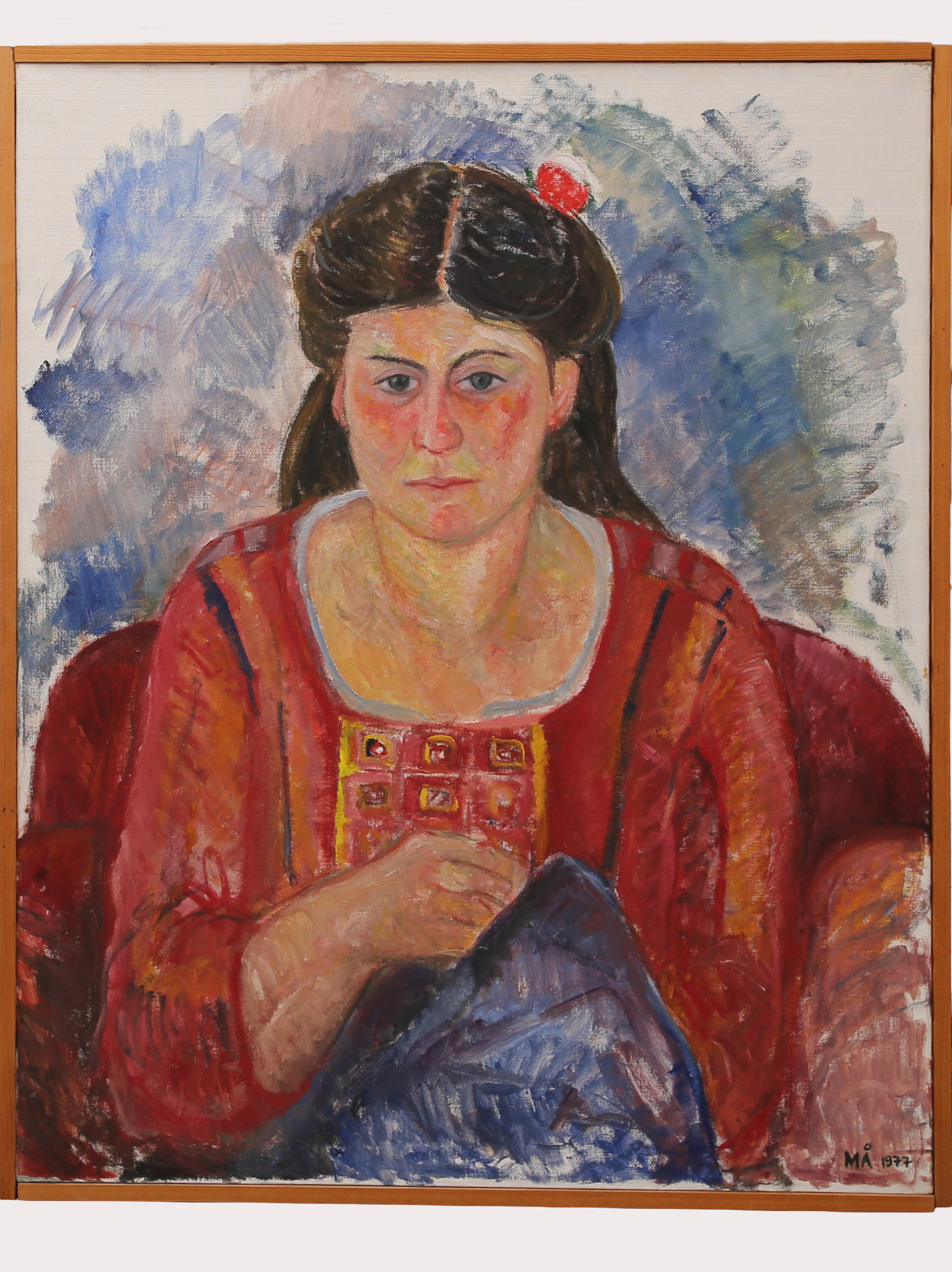 MARIANNE ÅGREN. Olja på duk, "Helle, dansk modell" signerad MÅ, daterad 1977.