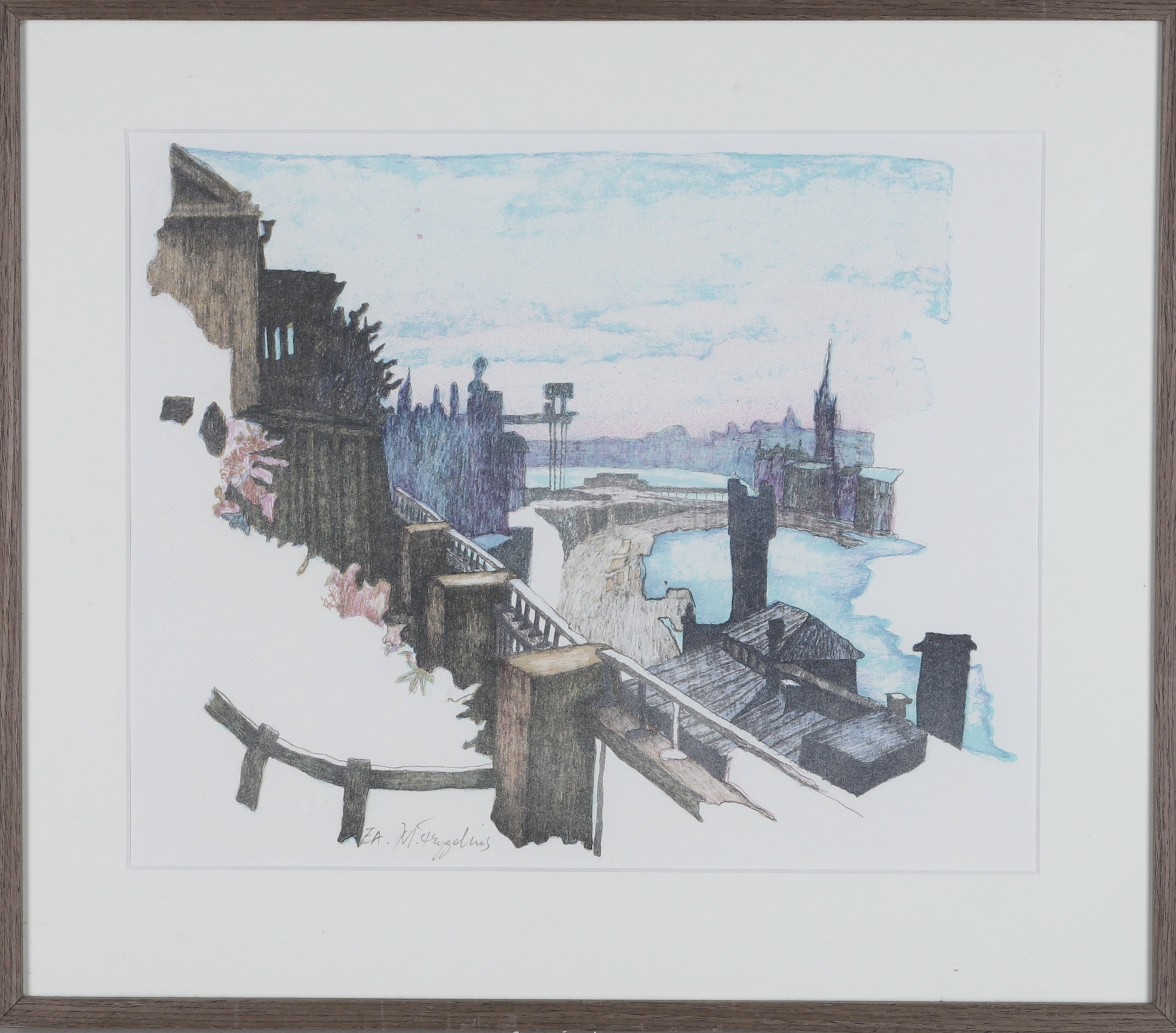 MIKAEL FRYGELIUS. (1952-2001), Stockholmsmotiv, signerad, Épreuve d'artiste.