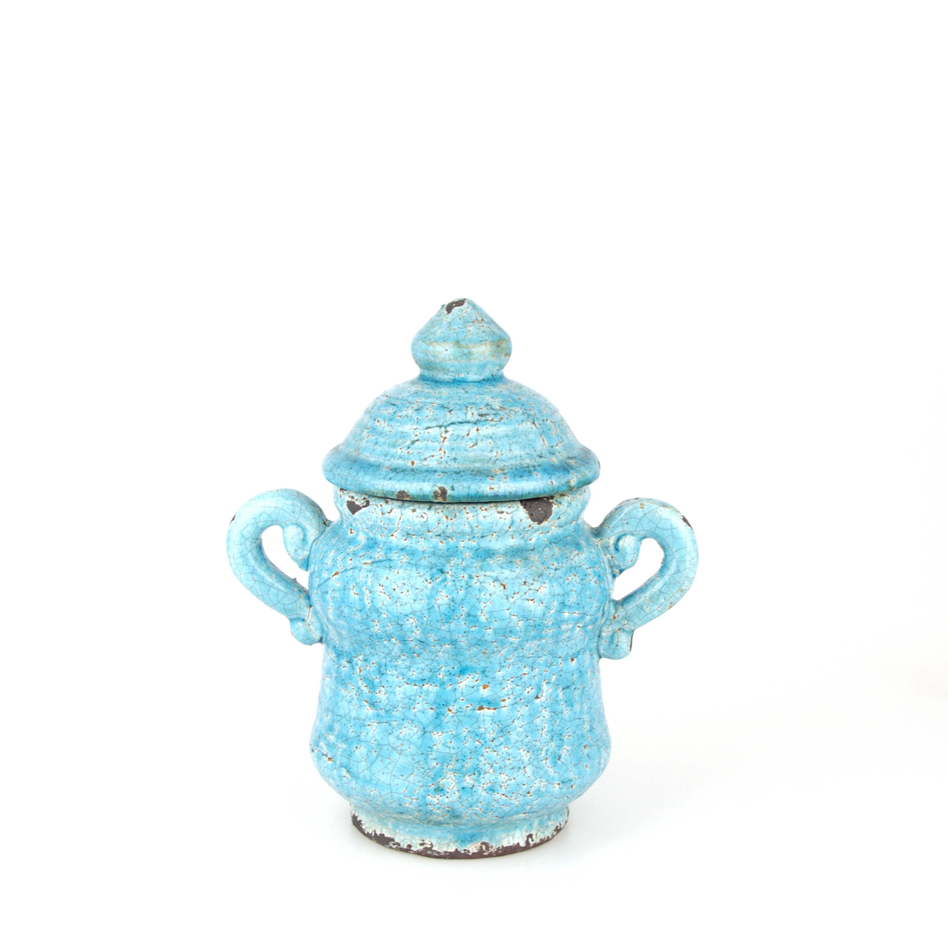 LOCKURNA med hänklar, glaserat stengods, rakubränt, 1900-tal.