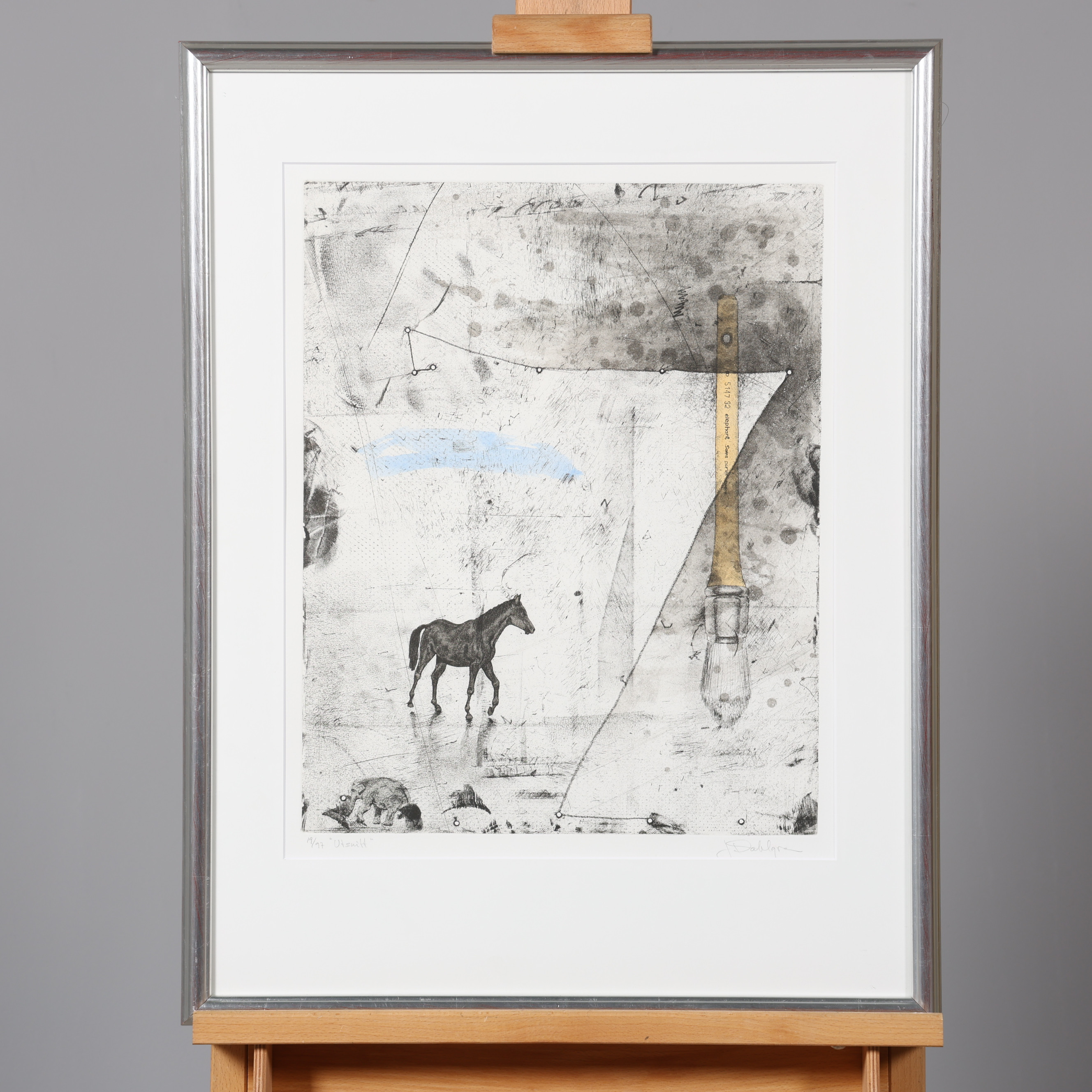 JAN DAHLGREN. LITOGRAFI, "Utsnitt", signerad, numrerad 19/97.