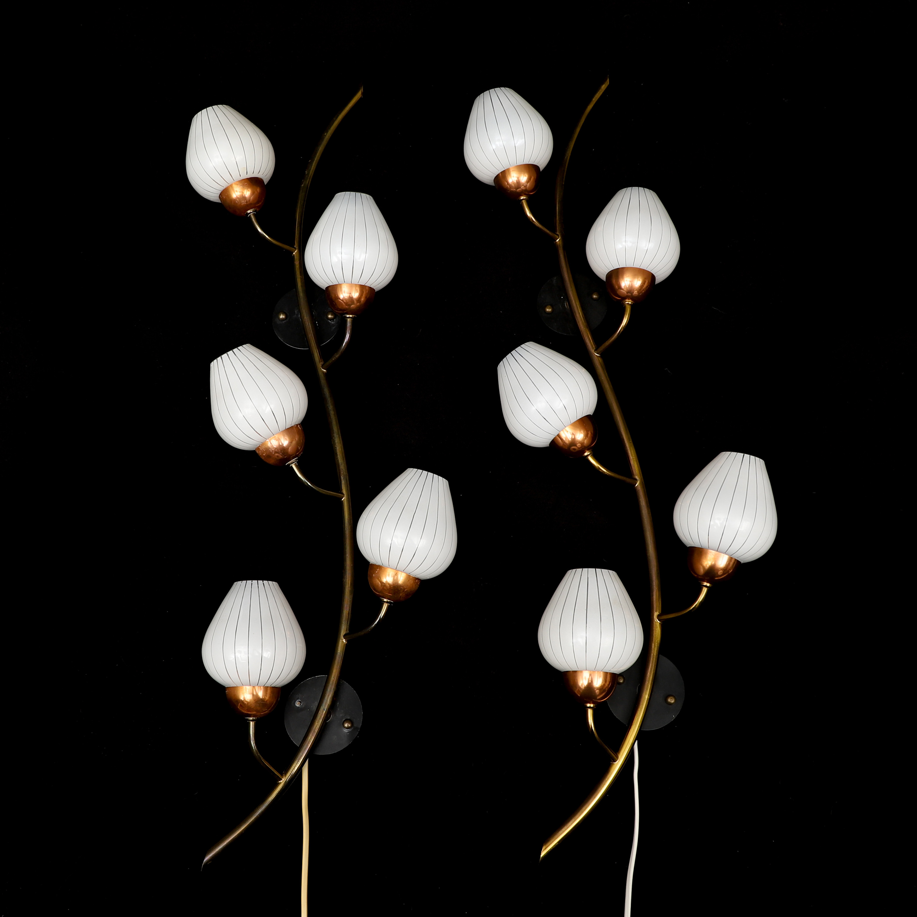 VÄGGLAMPOR, 1 par, 1900-talets mitt.