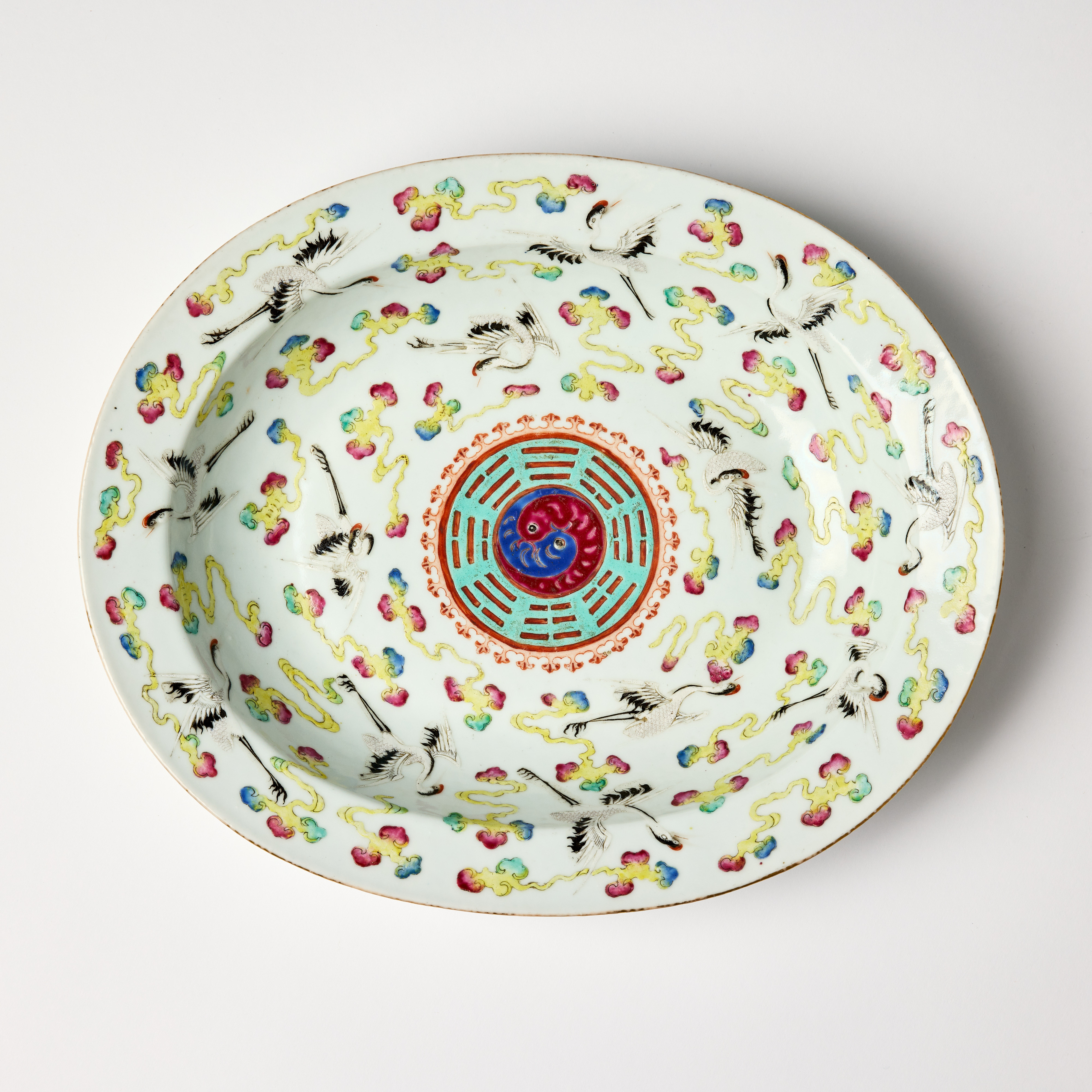 An Oval Deep 'Cranes' Dish.
