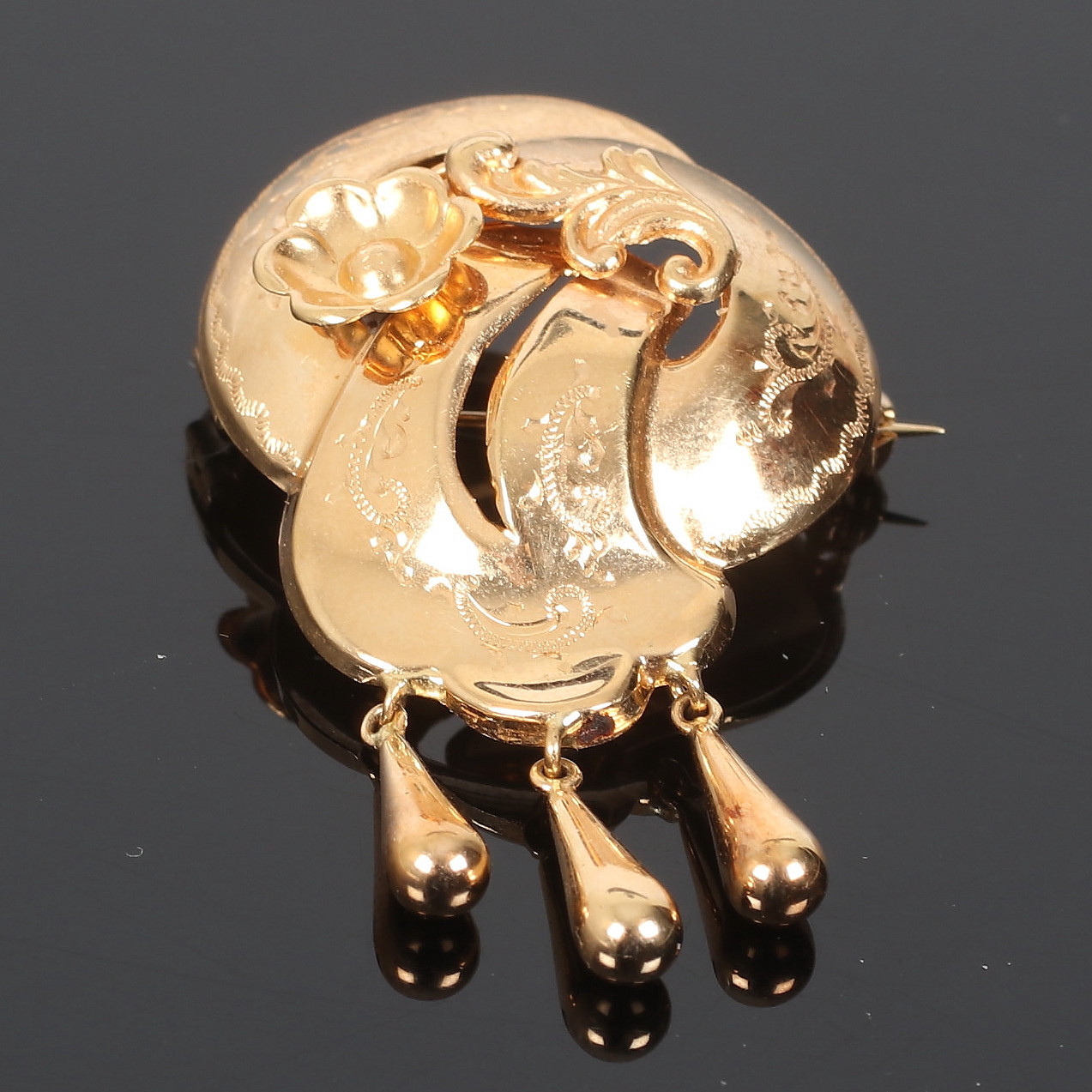 BROSCH, 18k guld, John Petterssons Eftr Juvelerar Ab, Stockholm. 1951.