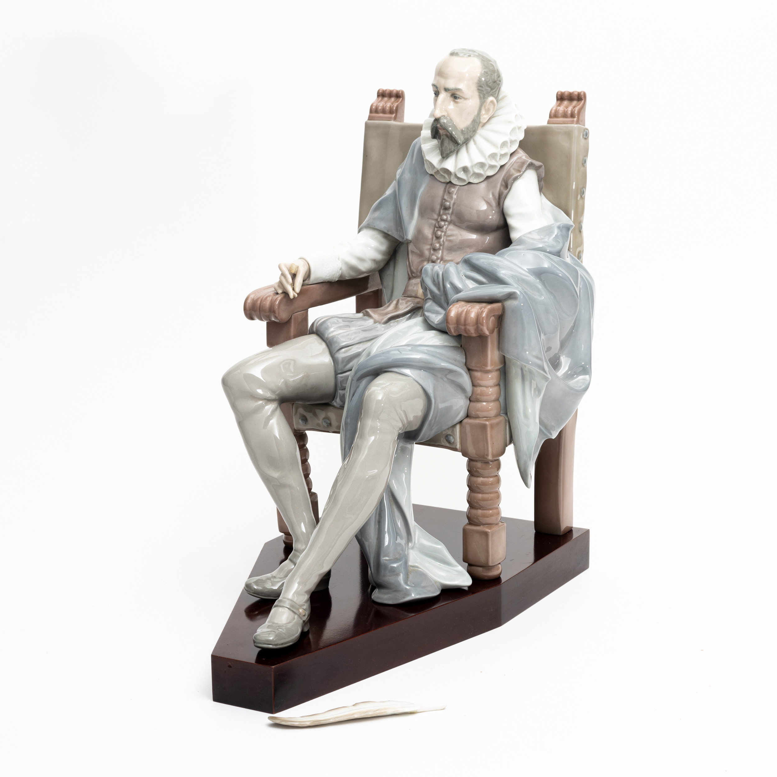 SALVADOR FURIÓ. Figurin, "D. Miguel de Cervantes", porslin, Lladro, Spanien.
