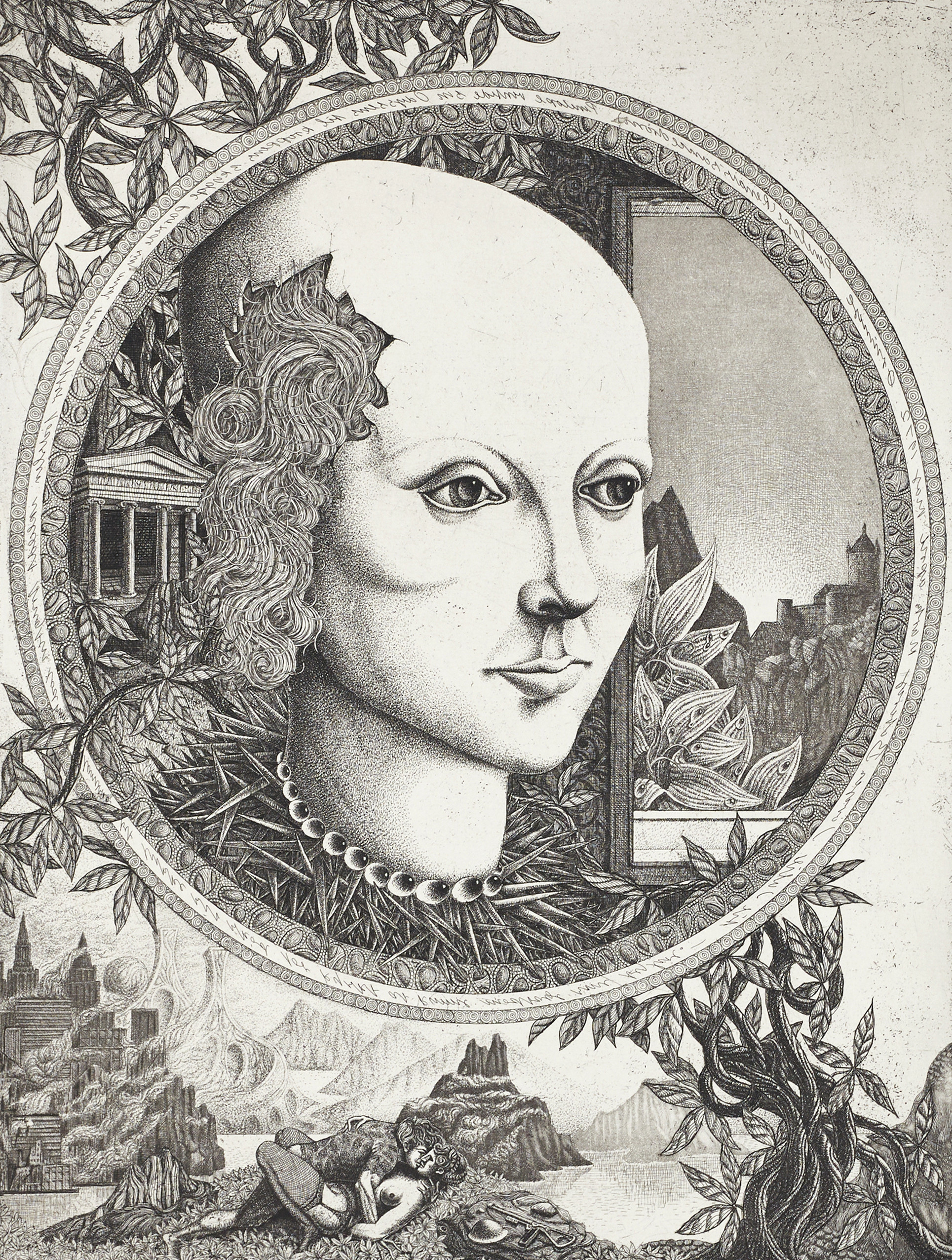 JØRGEN BOBERG (Danmark, 1940-2009). Portfolio, "Adskilte Længsler – Separated Yearnings", 1979, med 7 etsningar samt 7 dikter av Knud Holten (född 1945), signerade och numrerade 7/130, samt 2 medföljande etsningar.