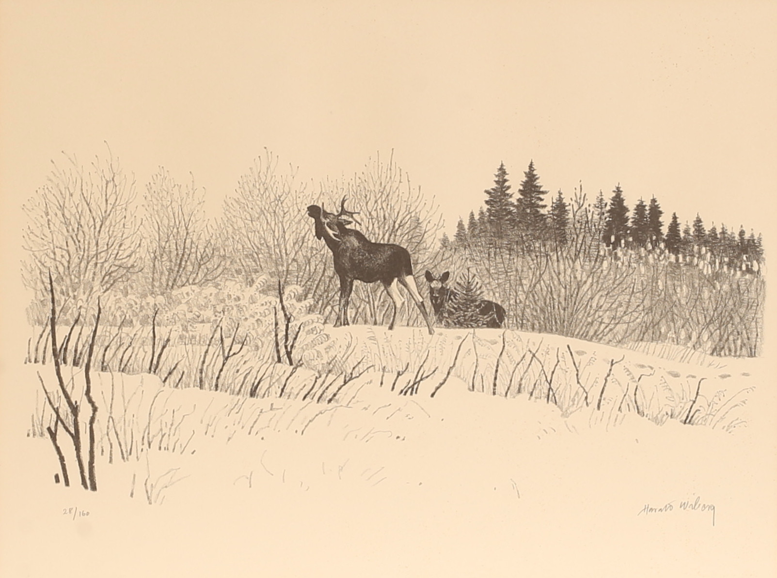 HARALD WIBERG. Litografi, signerad och numrerad.