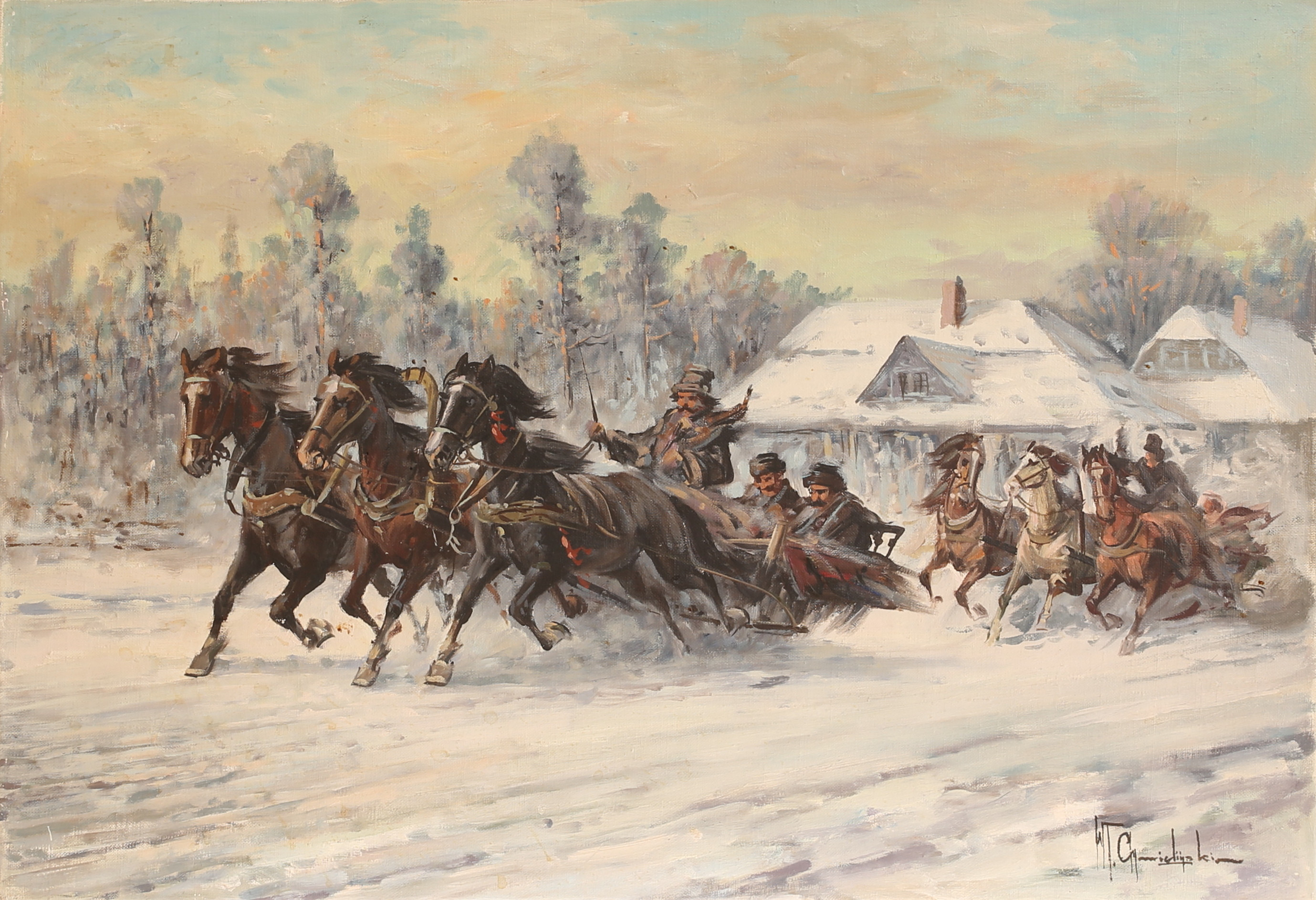 WLADYSLAW CHIMIELINSKI. Olja på duk, signerad.