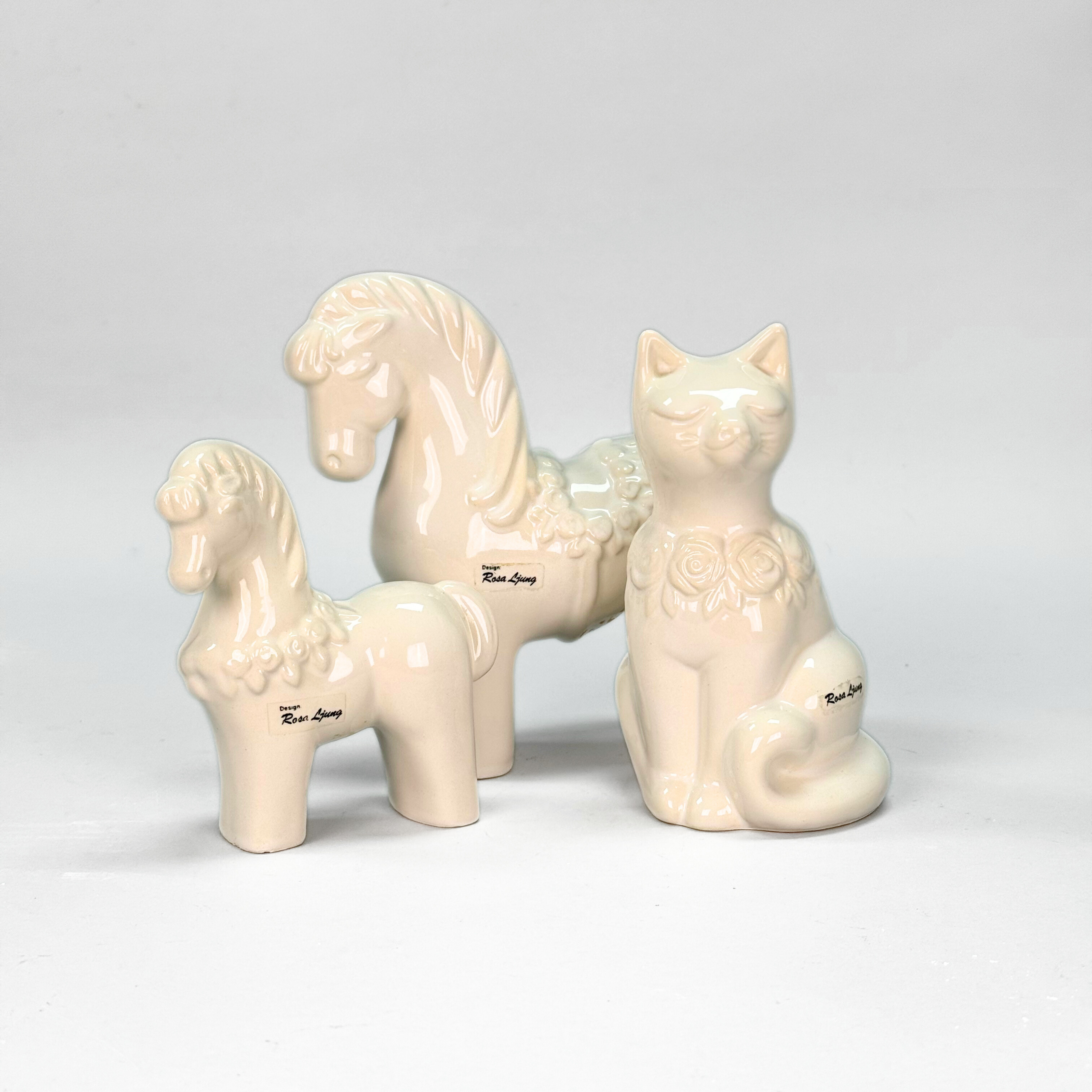 KERAMIK FIGURINER - Rosa Ljung, 3 delar.