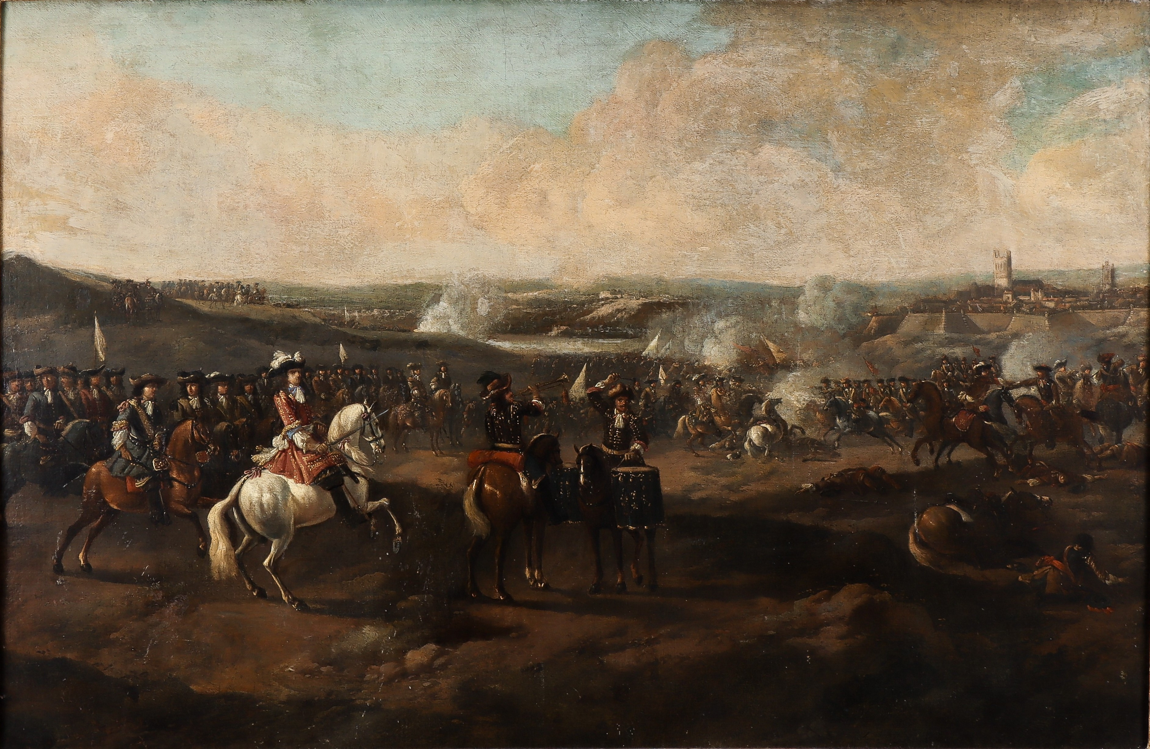 JAN WYCK. (Holland, 1640-1702) "The Siege of Maastricht" olja på duk, sent 1600-tal.