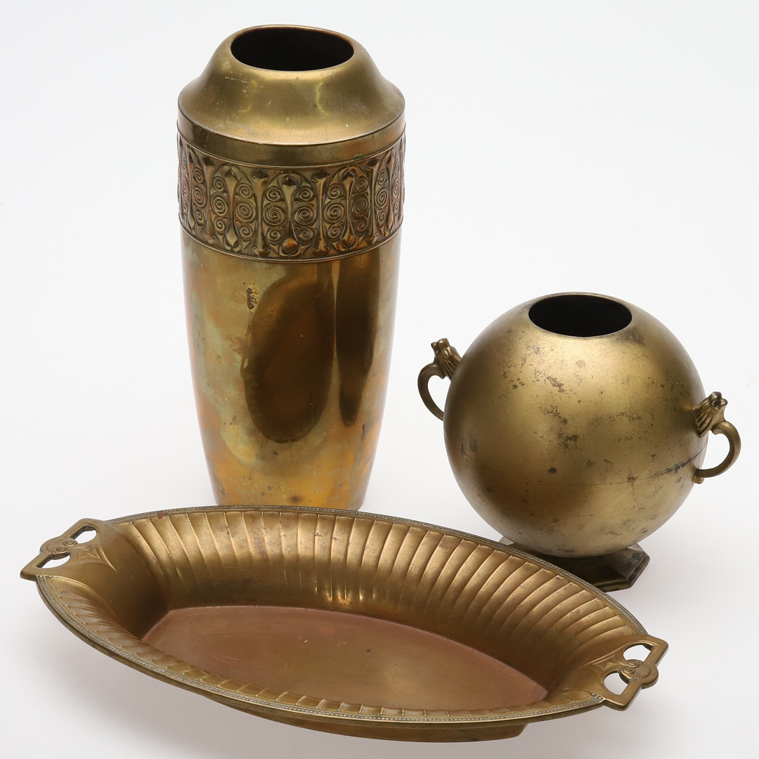 Vaser & fat, 3 delar, Art Deco / Jugend.