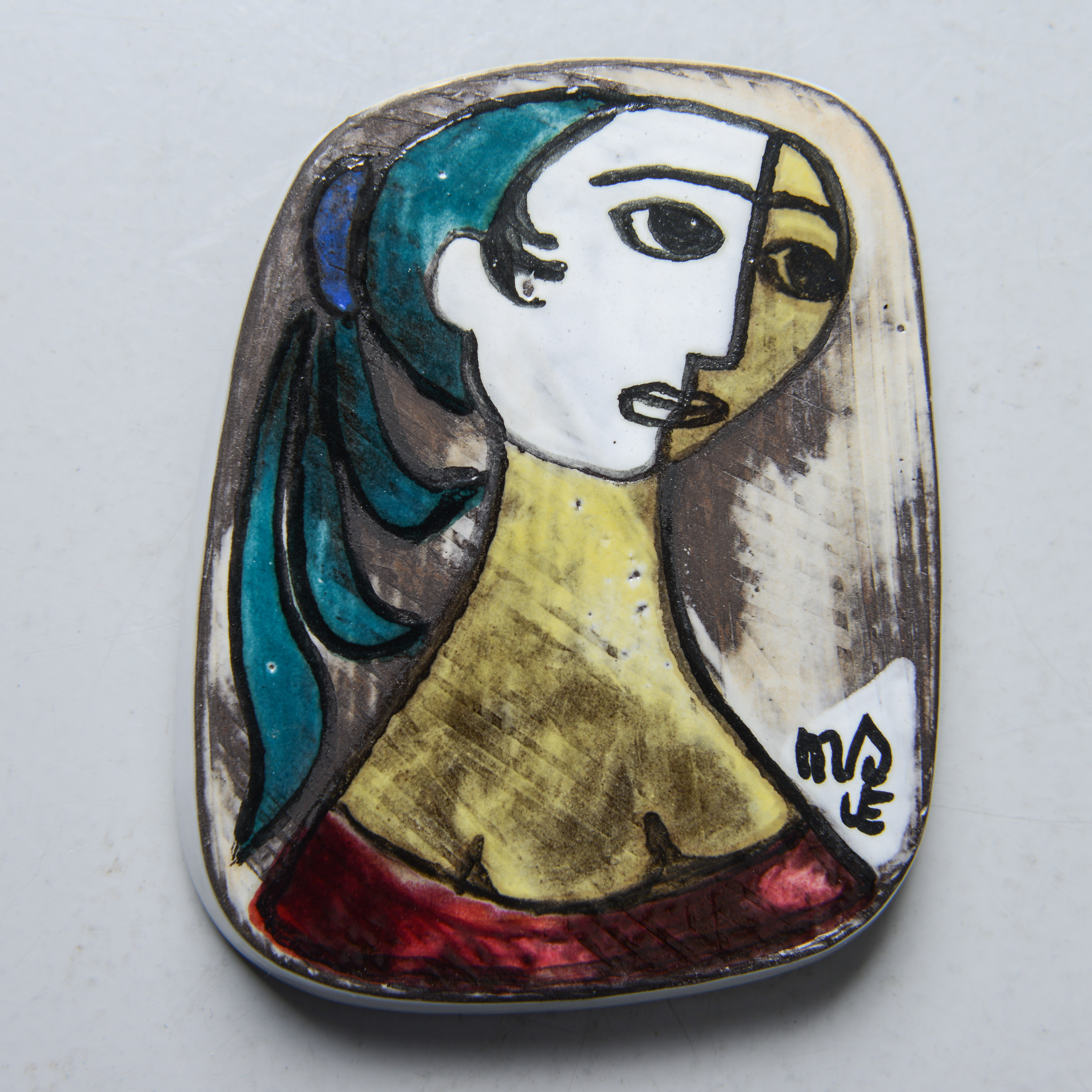 MARI SIMMULSON. Väggplakett, unikat, Upsala-Ekeby, signerad, 1950-tal.