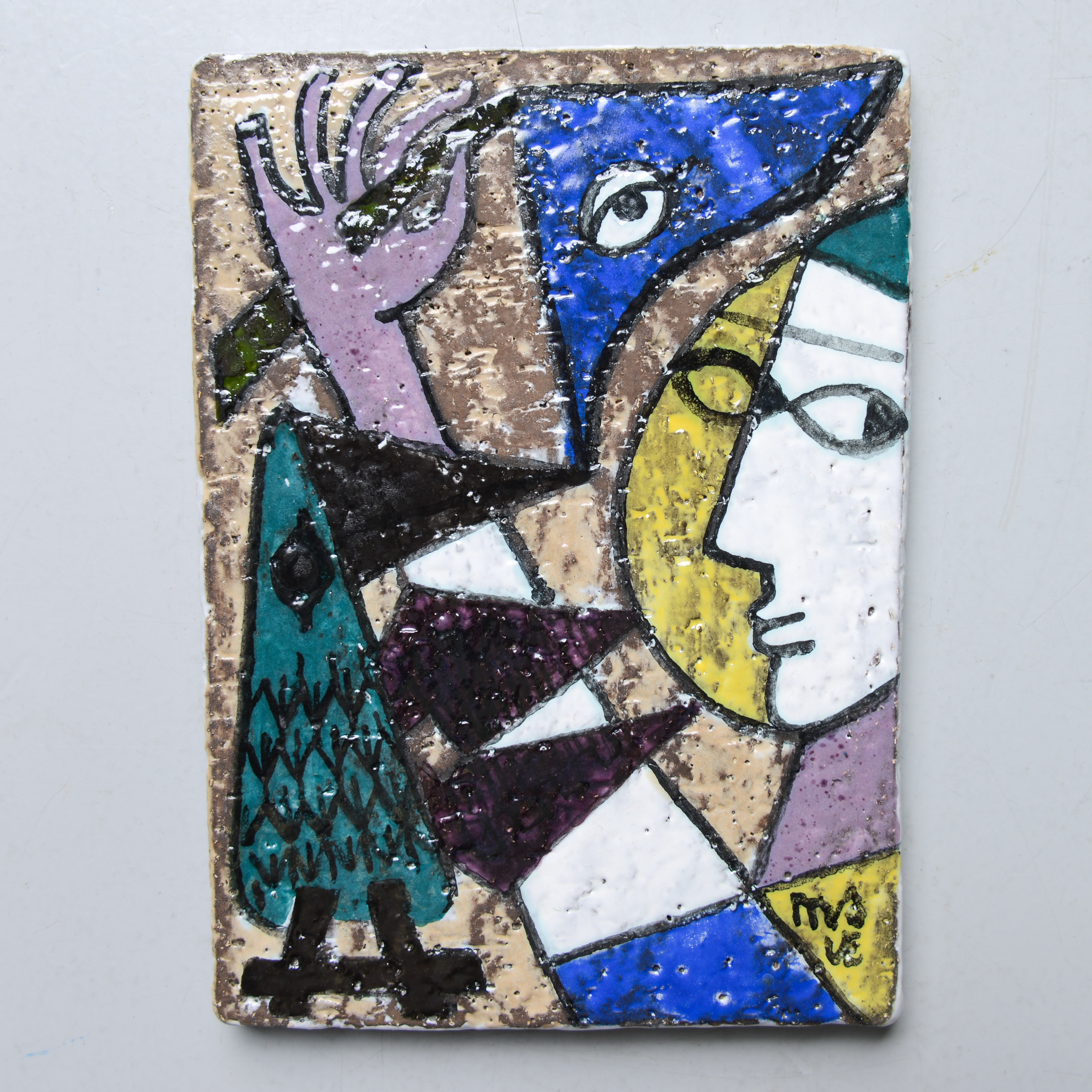 MARI SIMMULSON. Väggplakett, unikat, Upsala-Ekeby, signerad, omkring 1956-58.