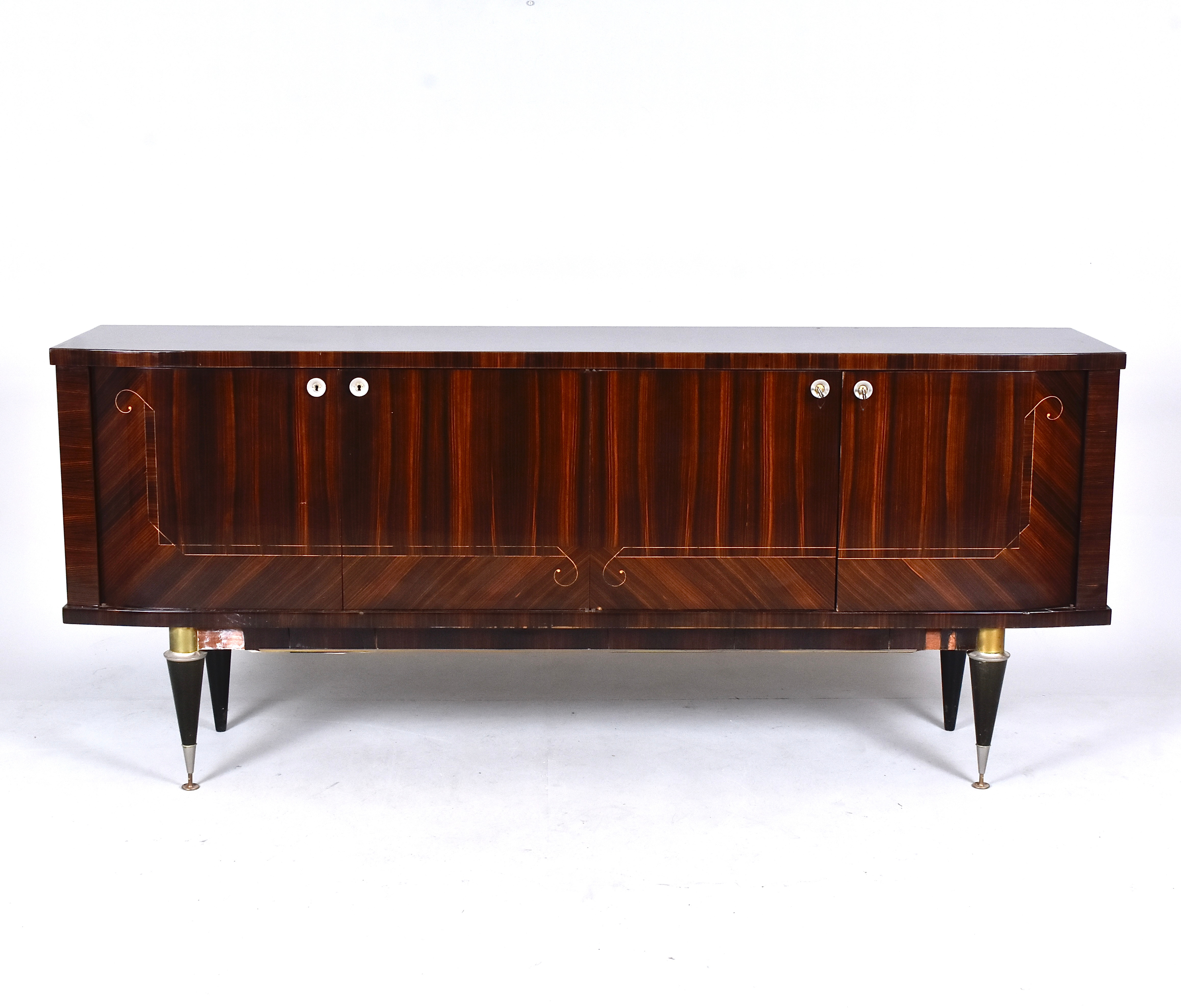 ANDRÉ ARBUS. HANS ART. sideboard, macassar, Frankrike 1960-tal.