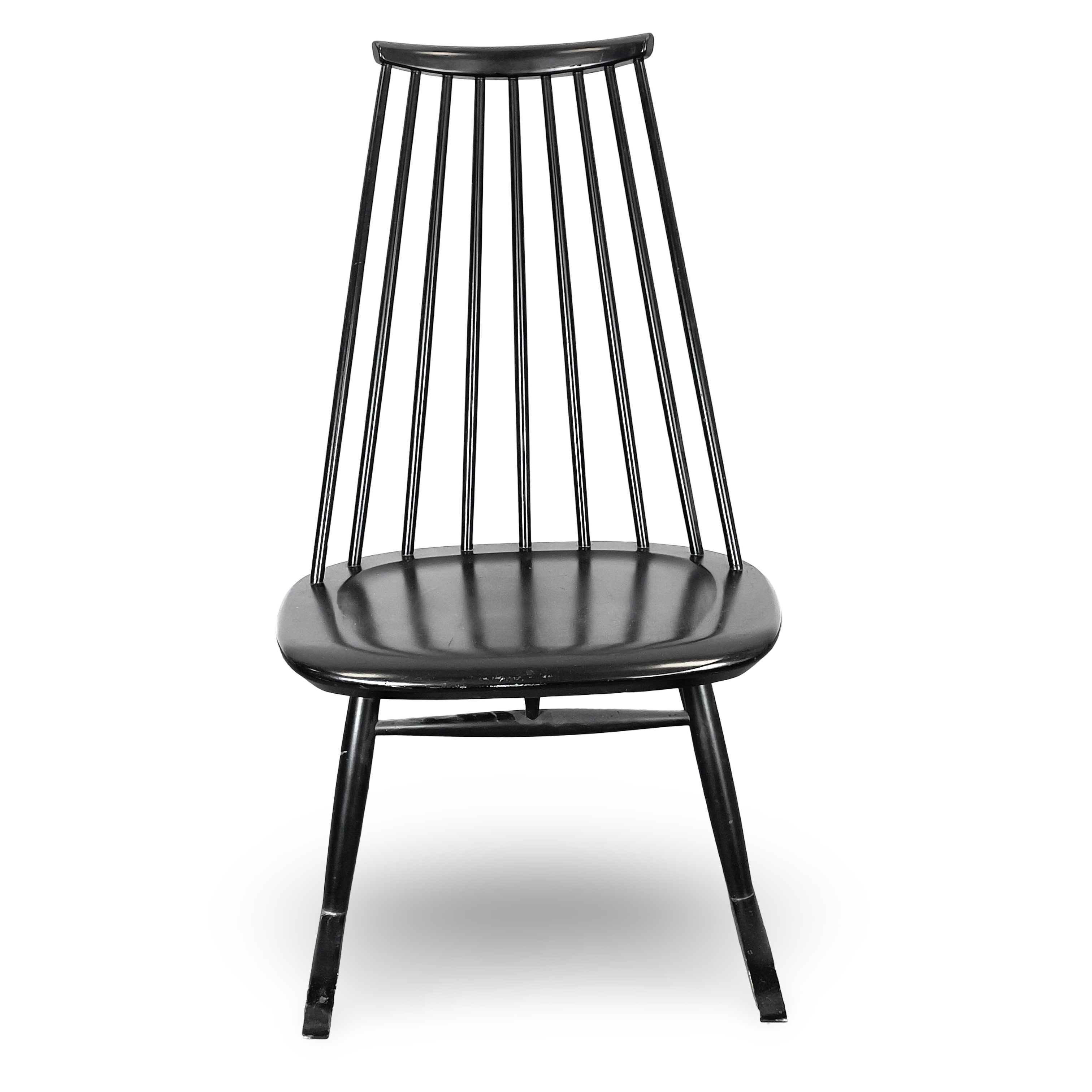 ILMARI TAPIOVAARA. "Mademoiselle", gungstol, svartlackerat trä, Asko, Finland, 1900-talets andra hälft.