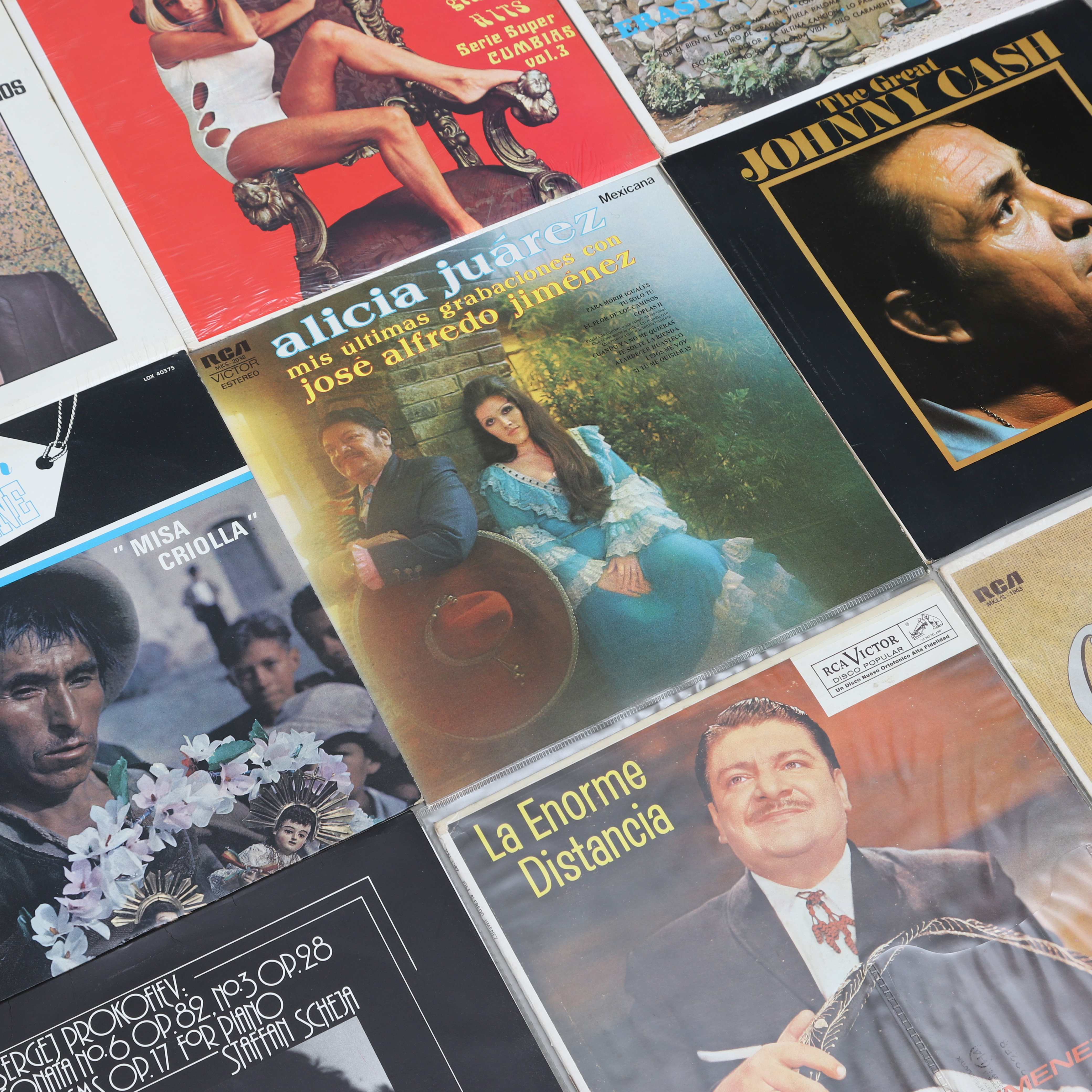 PARTI VINYLSKIVOR, mestadels latinamerikanska artister.