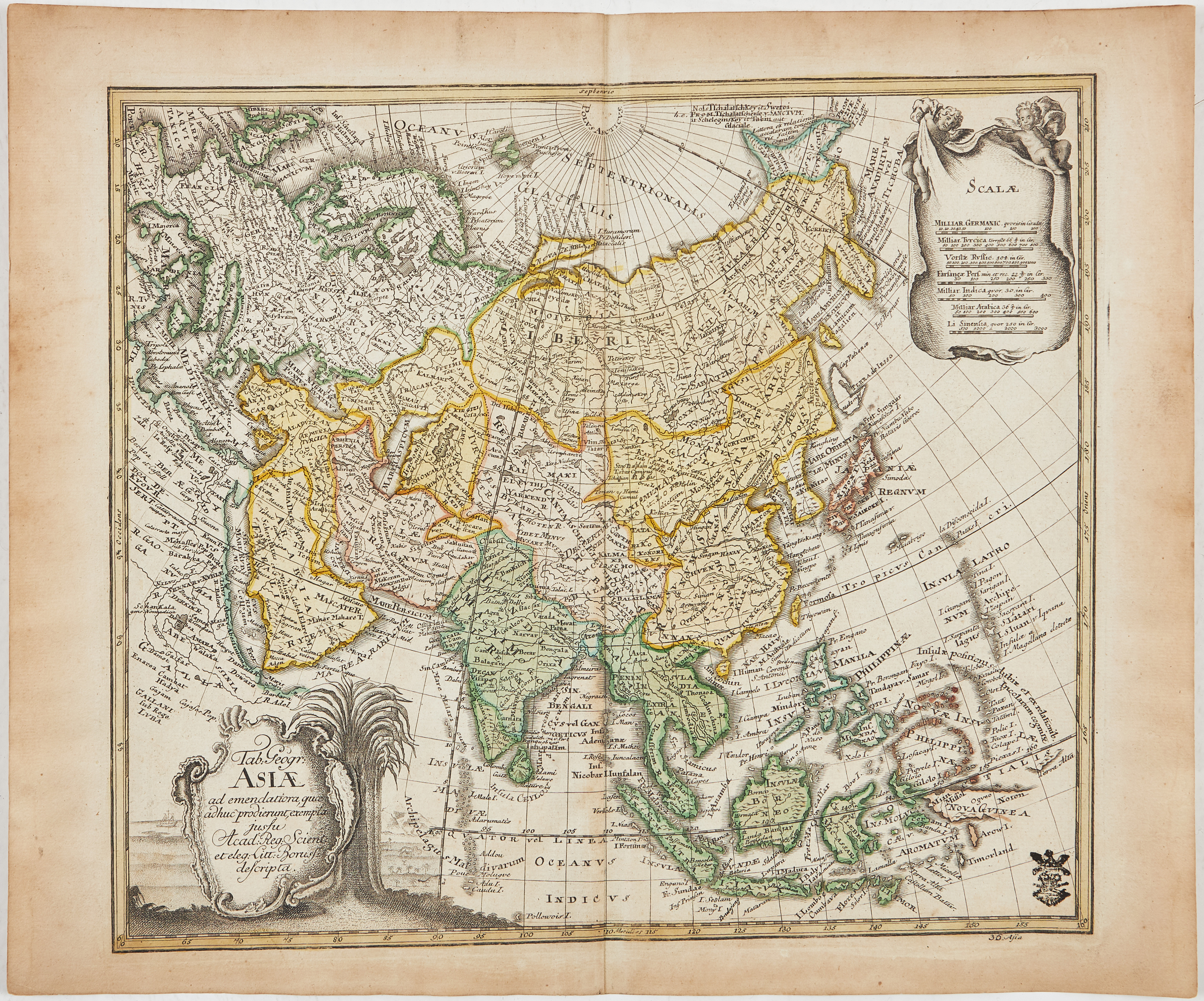 MAP OF ASIA BY EULER, Berlin ca 1770.
