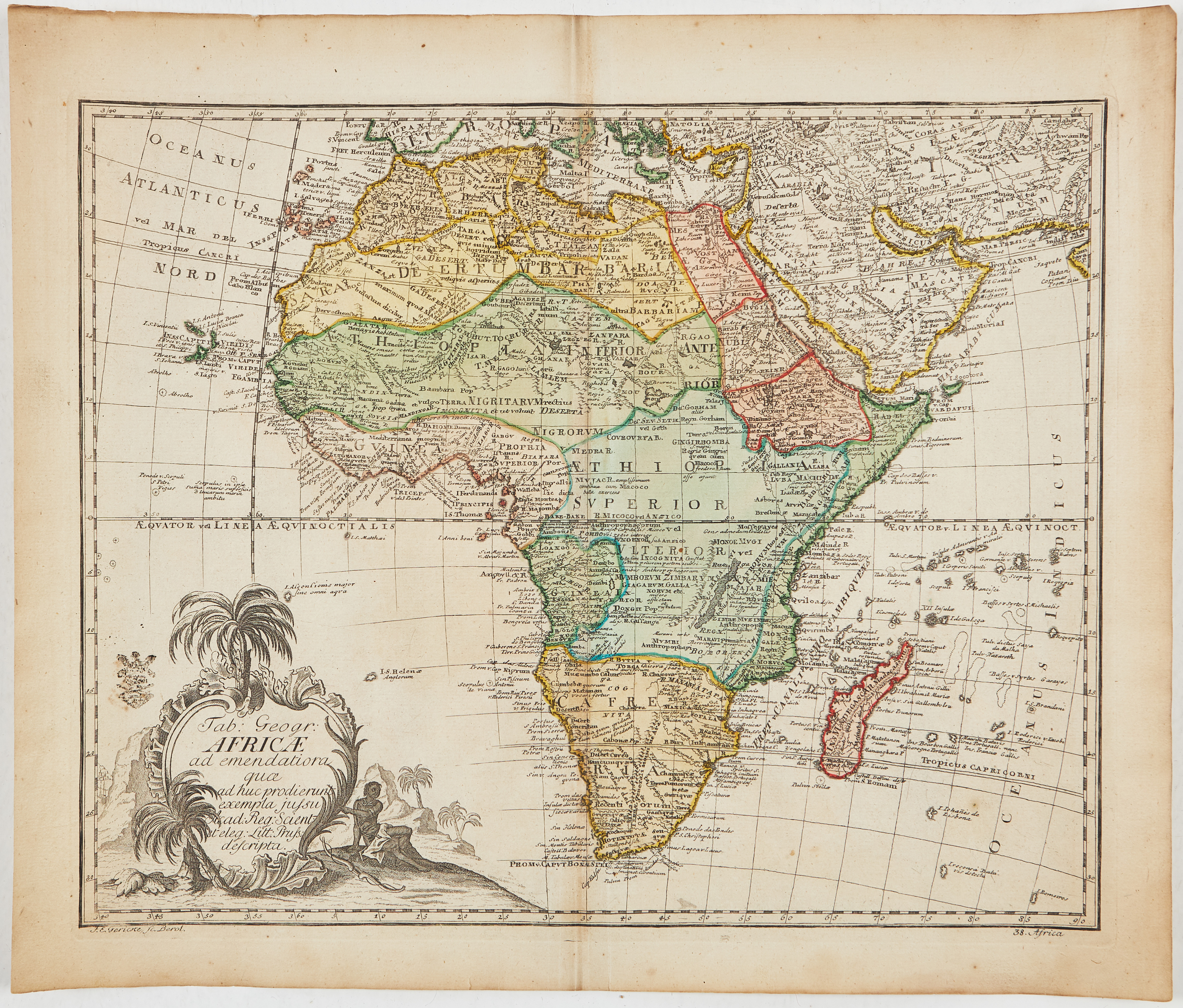 EULER'S MAP OF AFRICA, Berlin ca 1770.