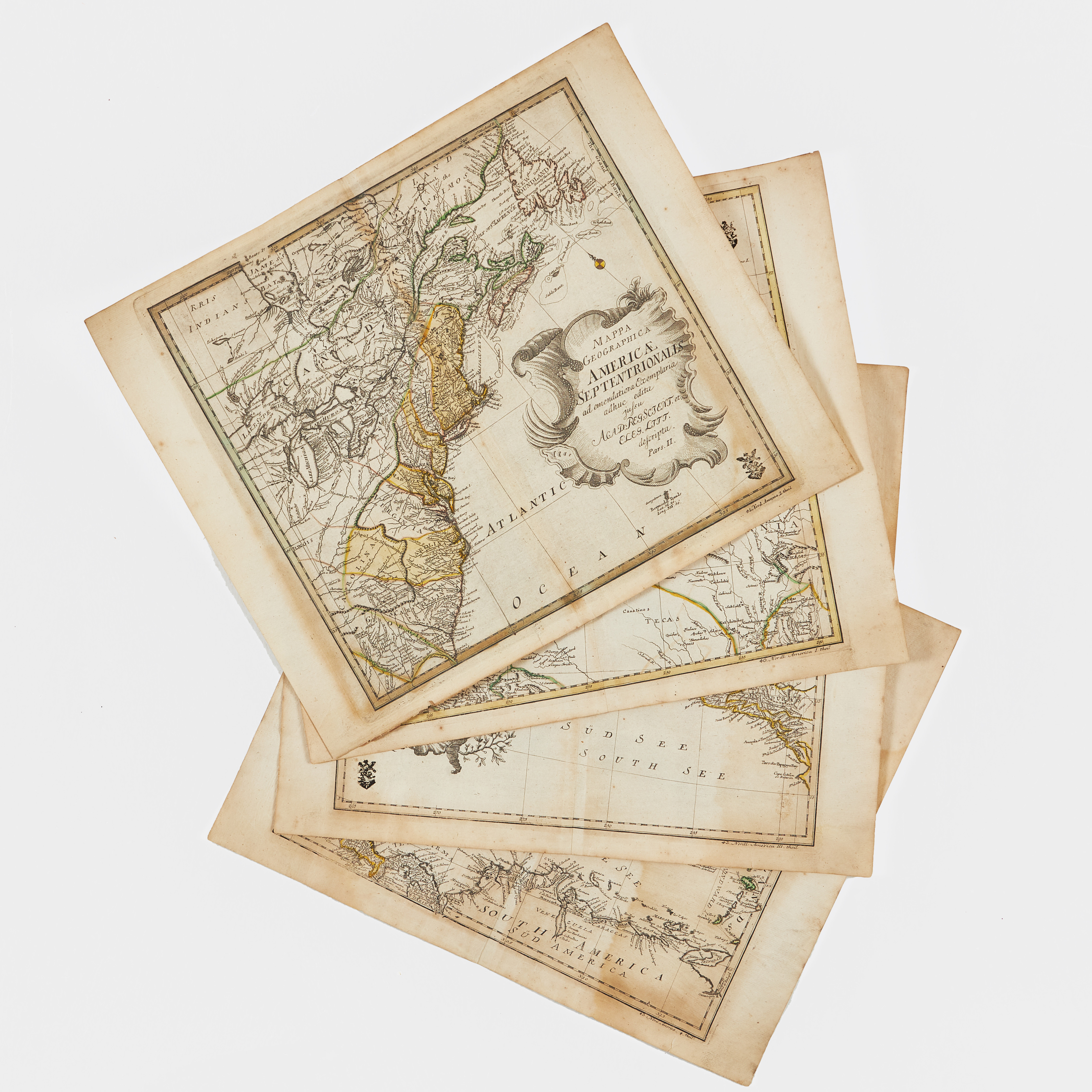 EULER'S UNCOMMON 4-SHEET MAP OF NORTH AMERICA.