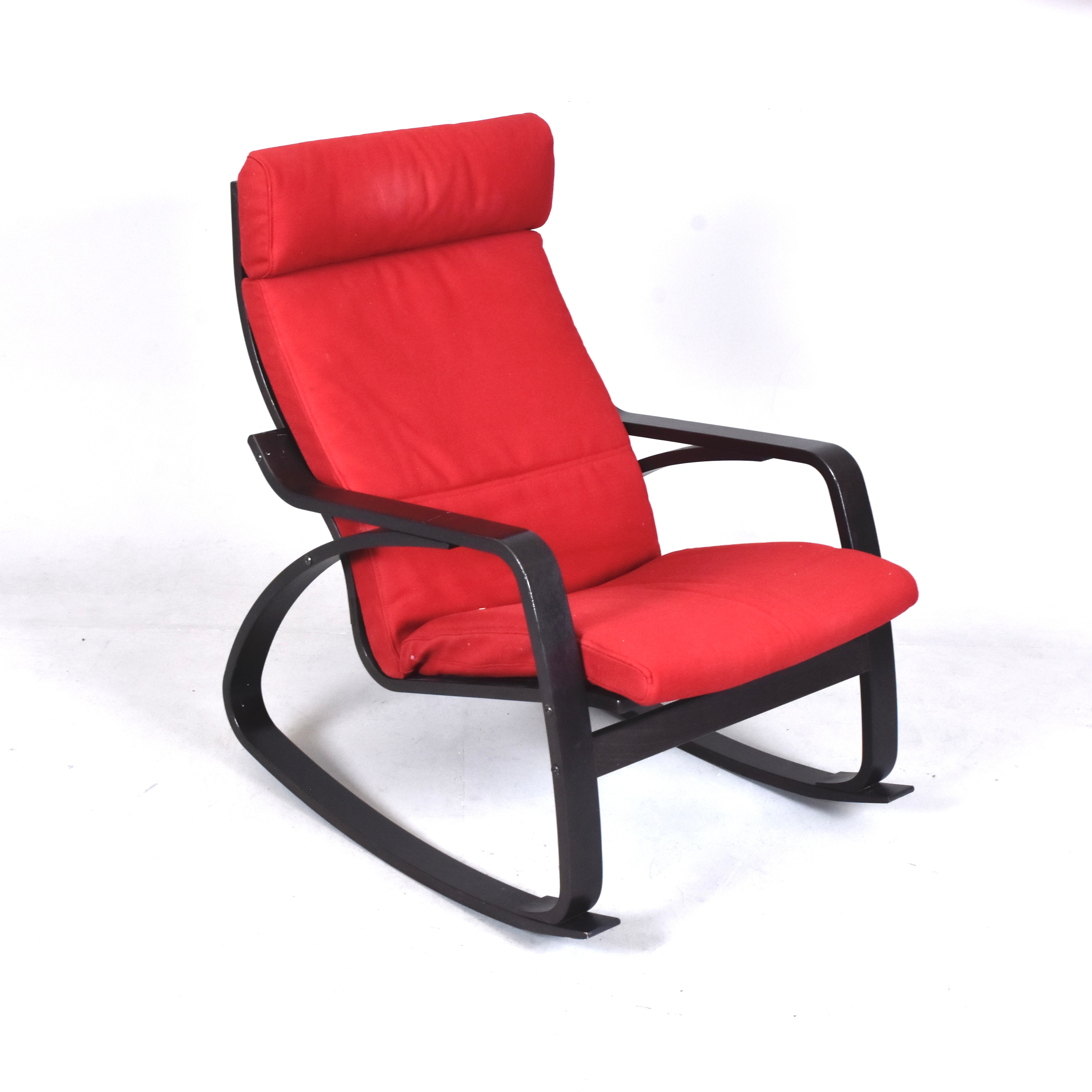 GUNGSTOL, svartlackerat trä, IKEA Poäng.