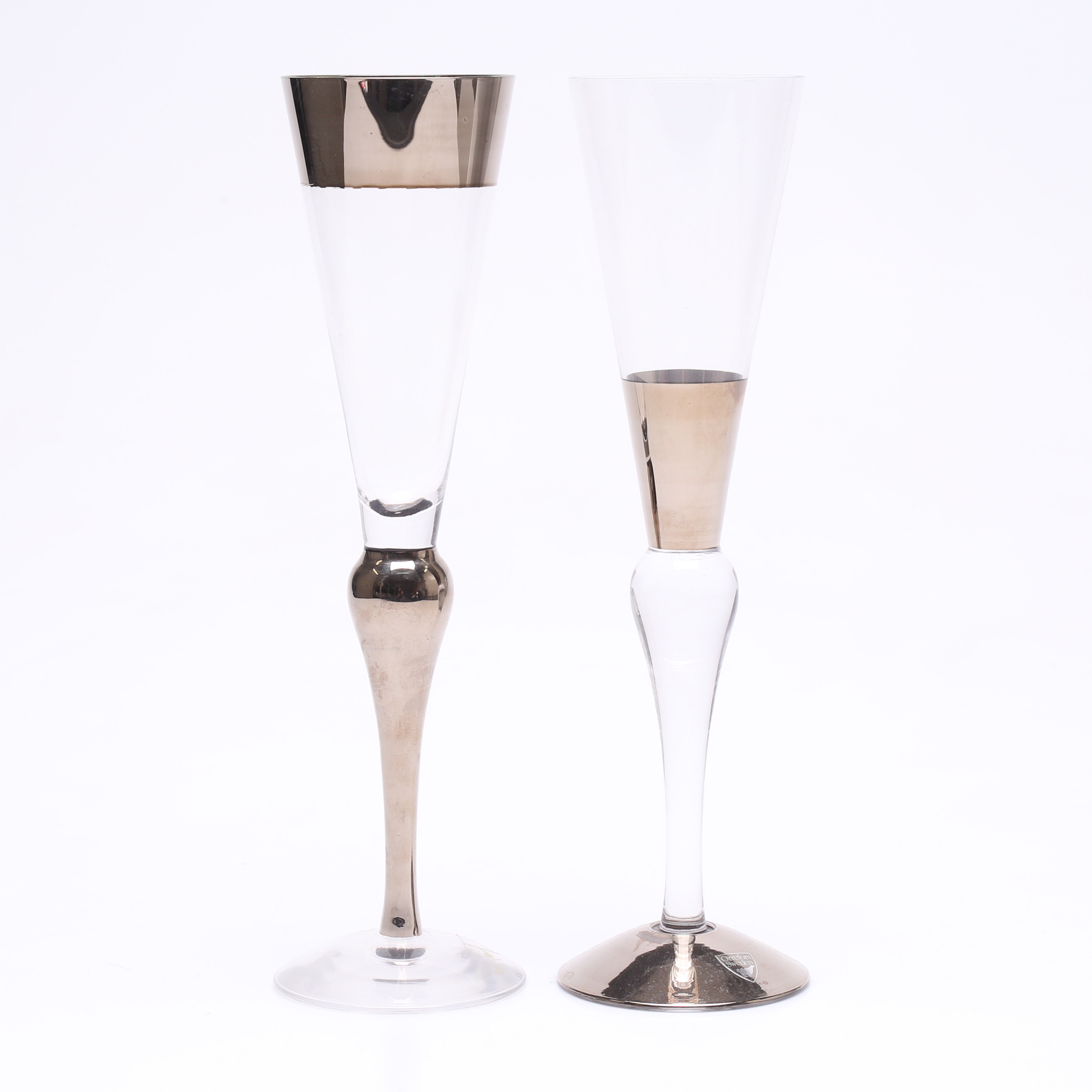 Anne Nilsson, champagneglas, 2st, "Celebration", Orrefors, signerade.