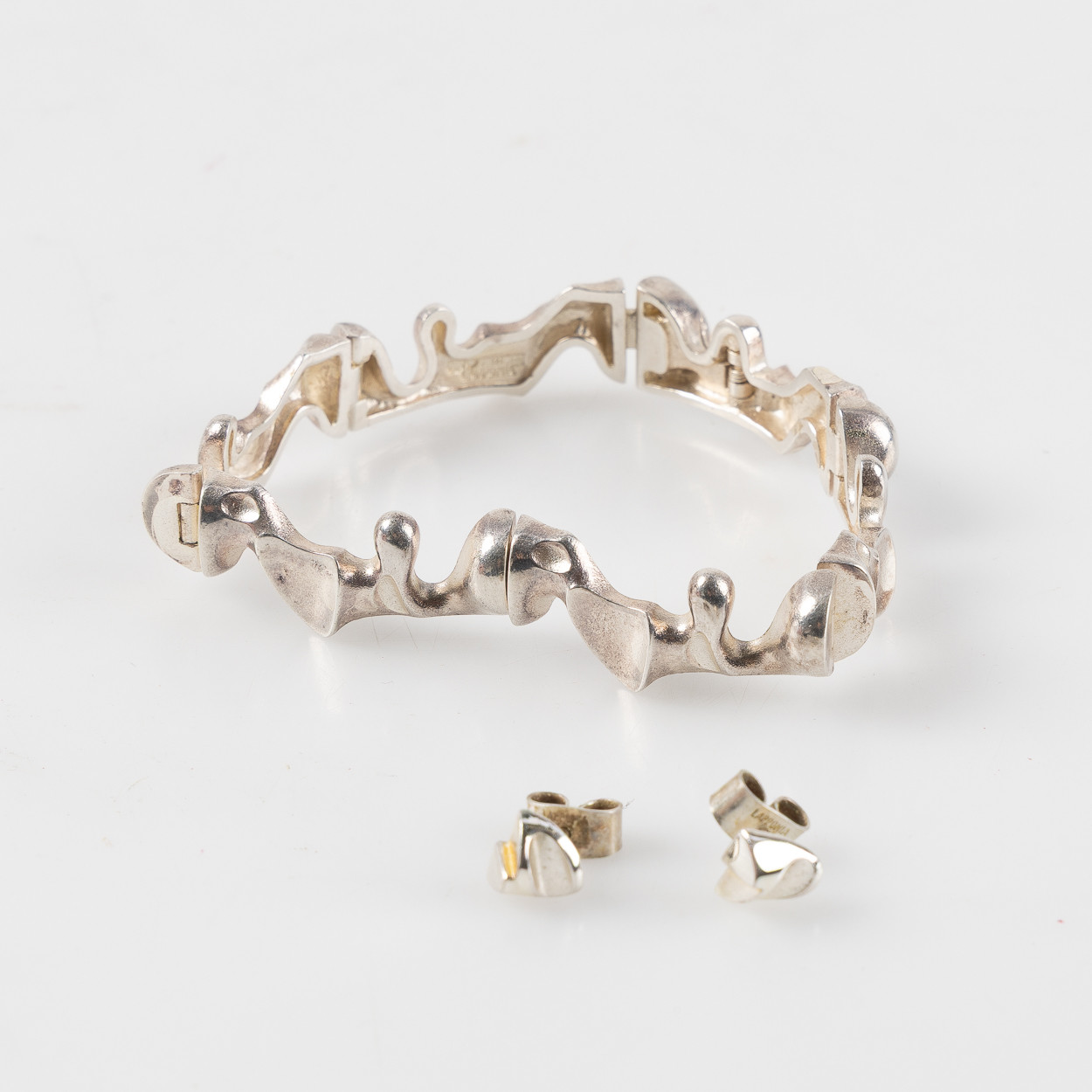 BJÖRN WECKSTRÖM. ARMBAND & ÖRHÄNGEN, Lapponia, bl.a. "Cetus", design Björn Weckström, silver.