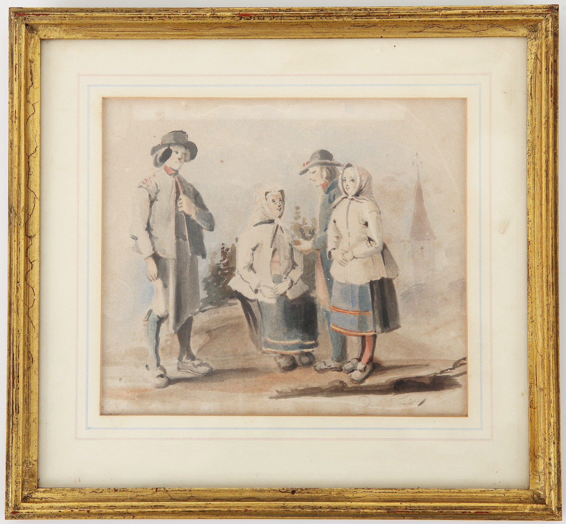 FRITZ VON DARDEL. 1817-1901. Akvarell, motiv från Dalarna, signerad.