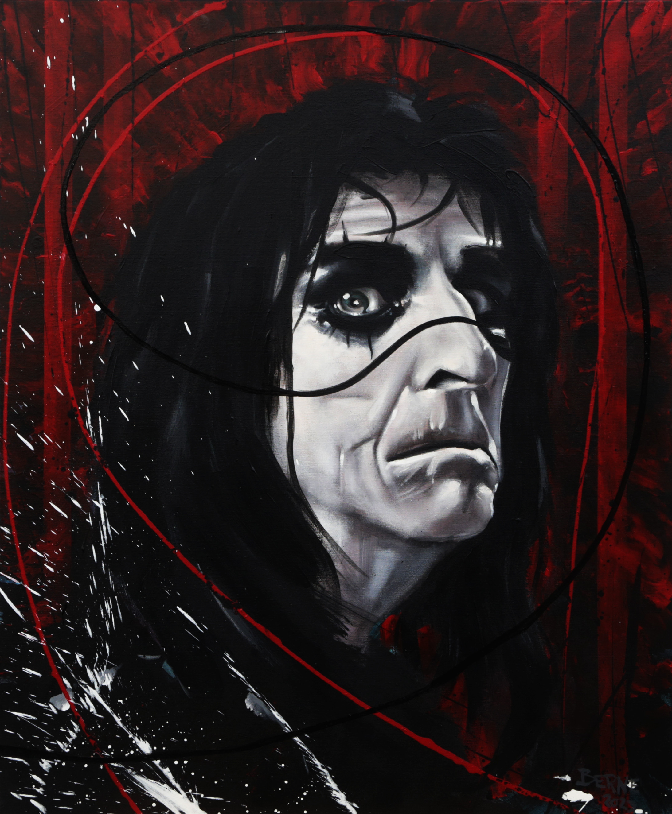 BERNE  SAMUELSSON. AKRYL, på duk, Mr Cooper, signerad.