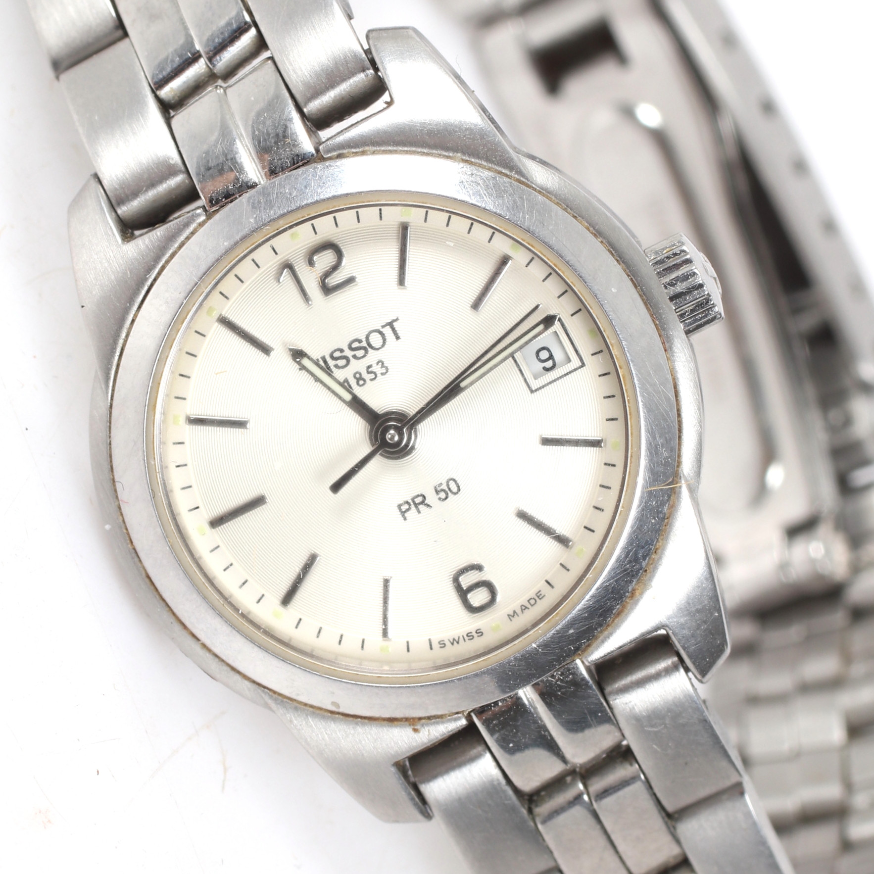 ARMBANDSUR, stål, quartz, datum, mineralglas, Tissot PR 50.