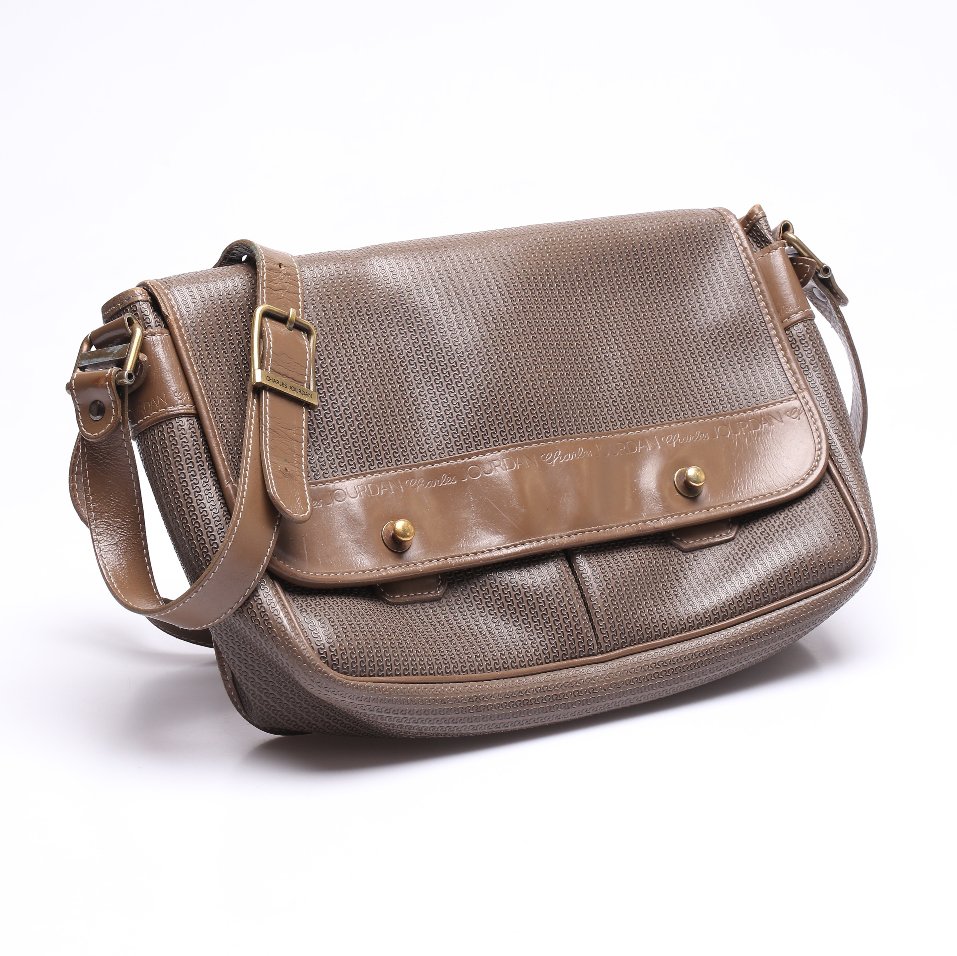 VÄSKA, Charles Jourdan, skinn och canvas, Frankrike, 1900-talets andra hälft.