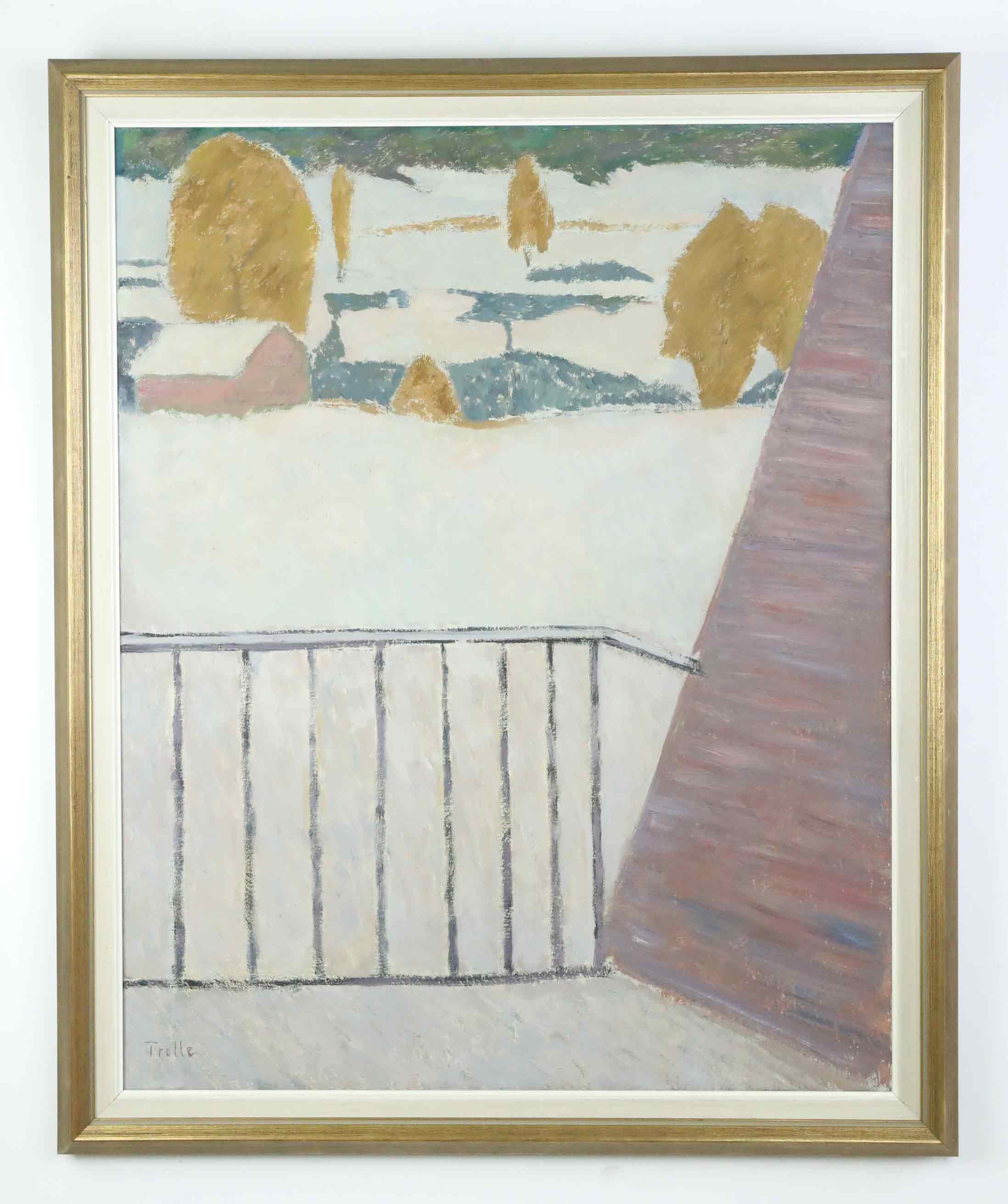 ROLF TROLLE. Olja på pannå, "Tidig vinter", signerad Trolle.