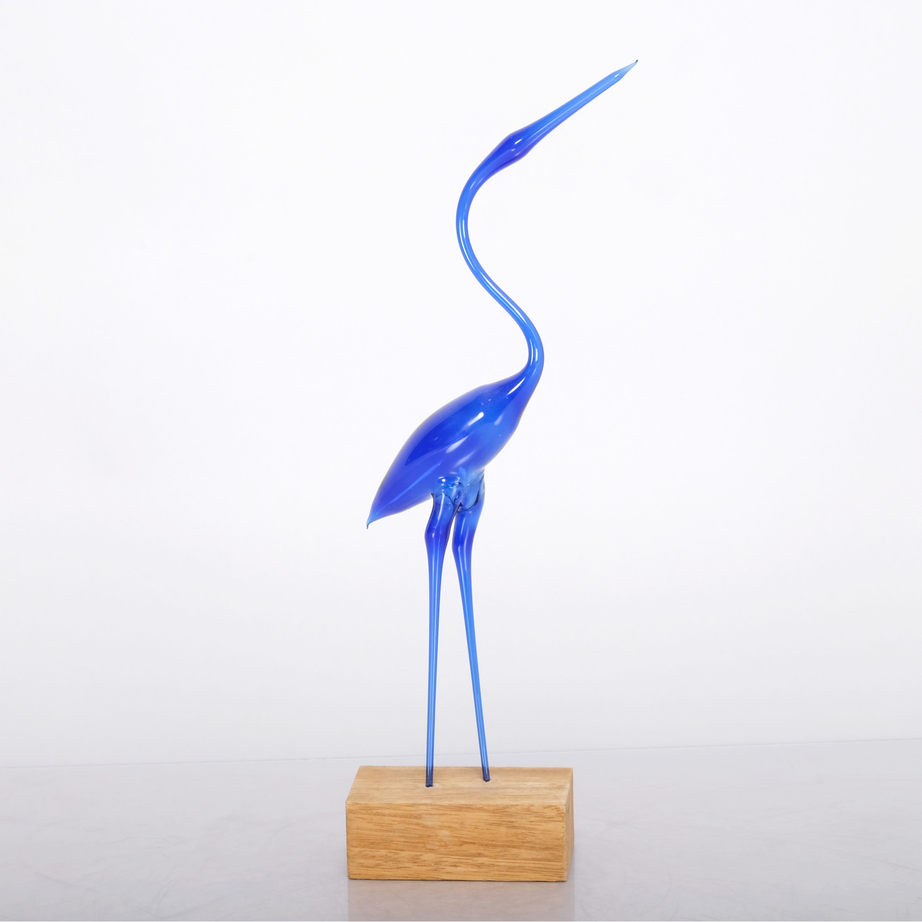 OIDENTIFIERAD KONSTNÄR. Skulptur, Blå Glas, Fågel, 1900-tal.