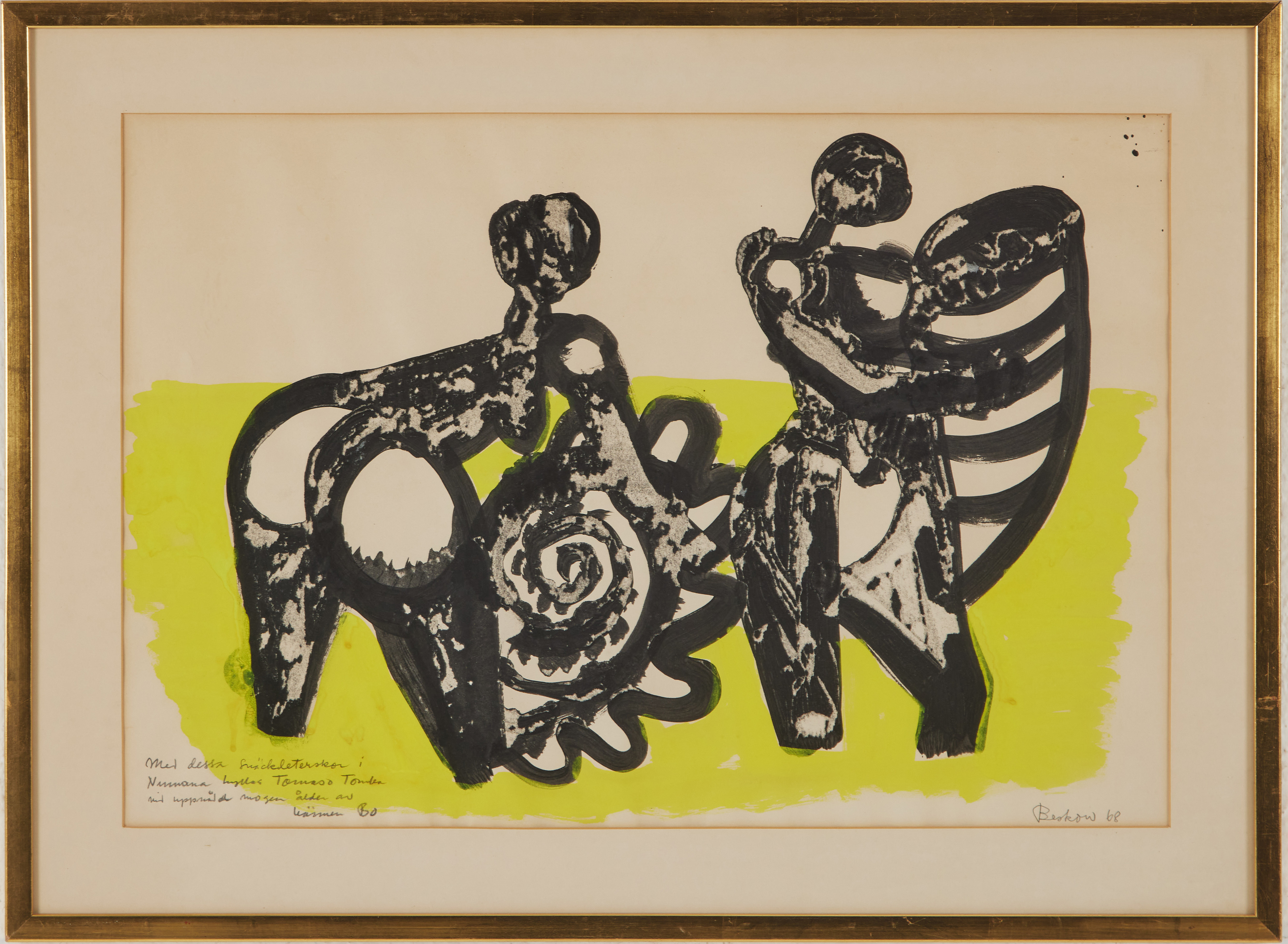 BO BESKOW. Figurkomposition, akvarell, signerad och daterad 68.