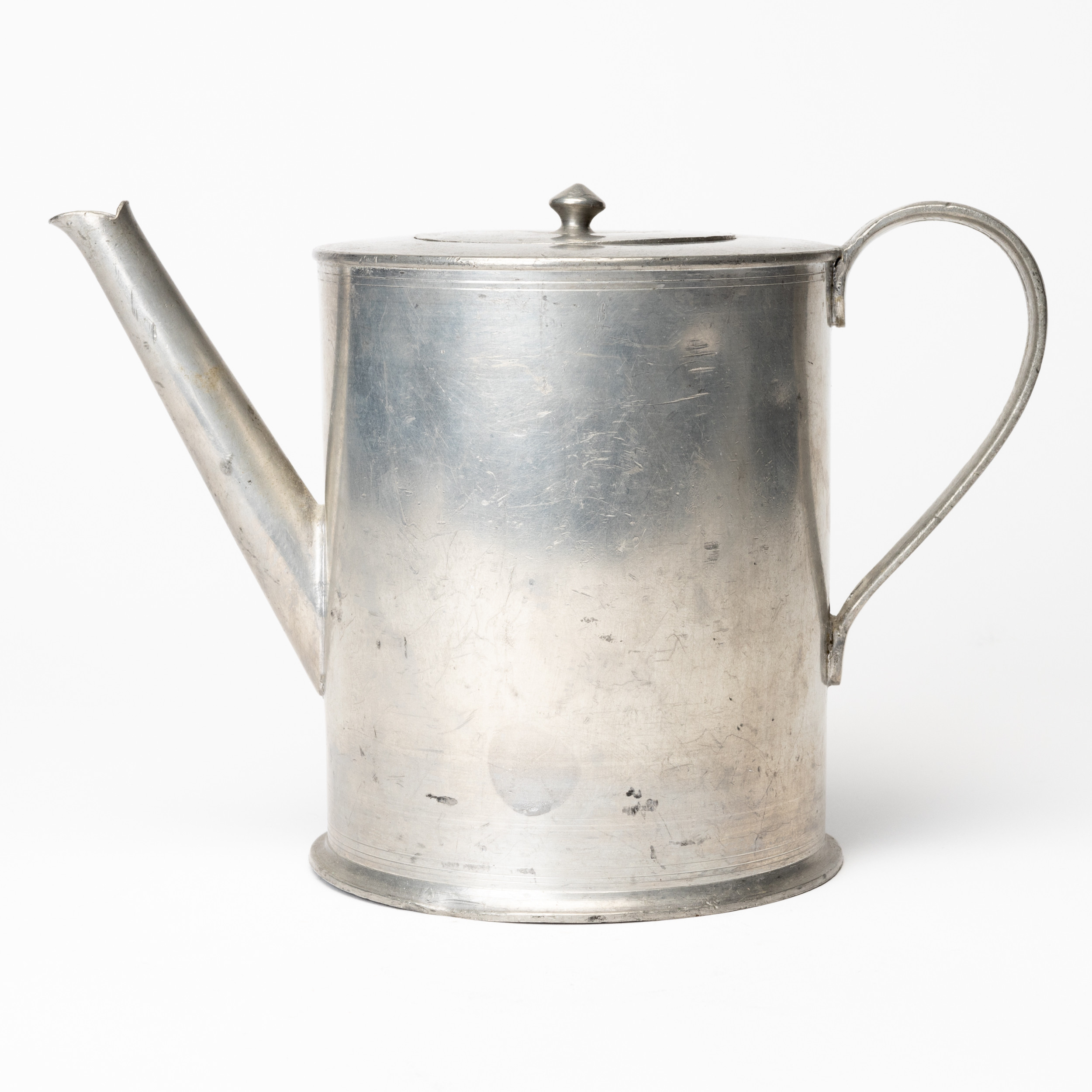 NILS ABRAHAM SANTESSON. Kanna med Lock, tenn, stämpelsignerad, Stockholm, 1874.