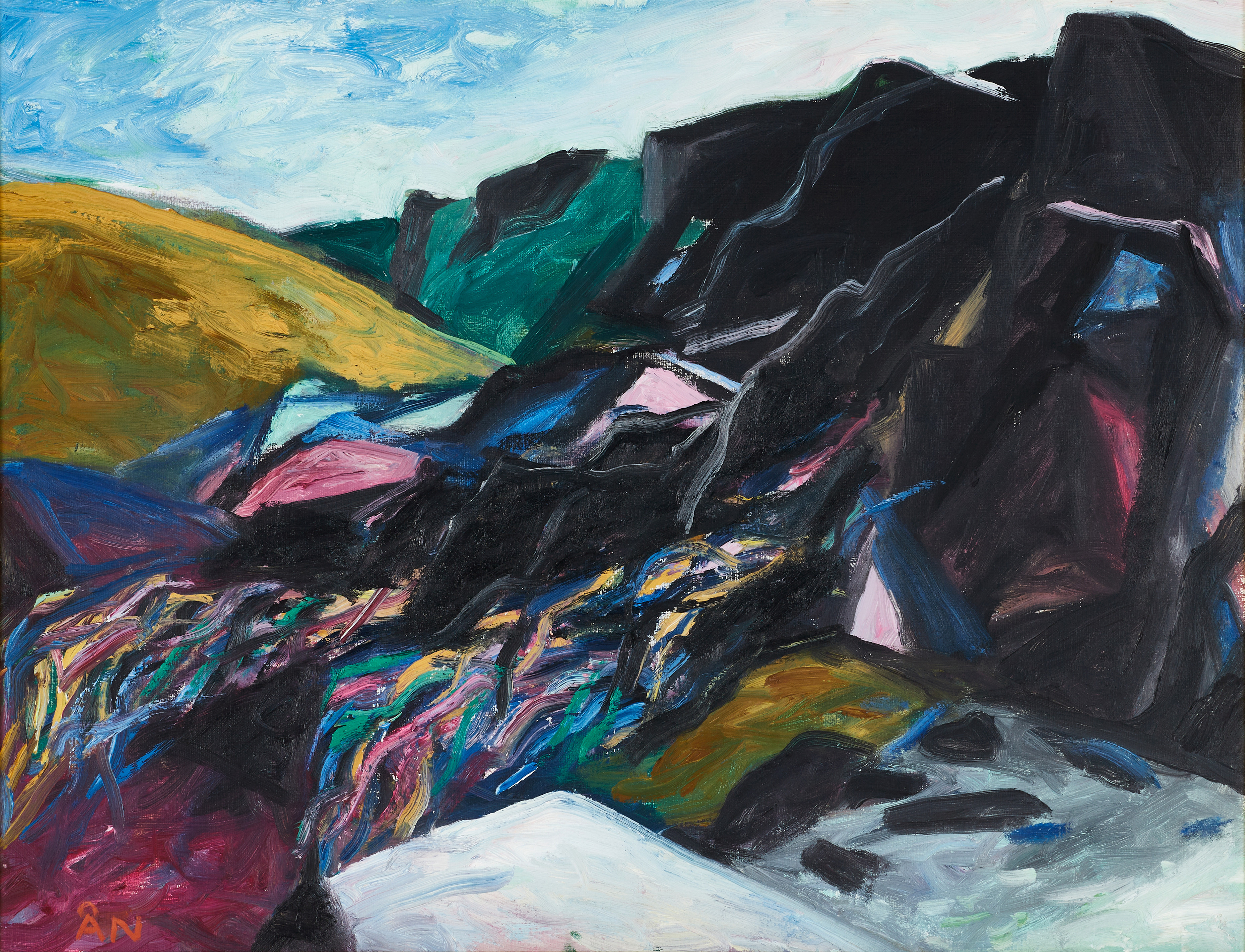 ÅKE NILSSON (1935-2021), norrländskt landskap, olja på duk, signerad ÅN.