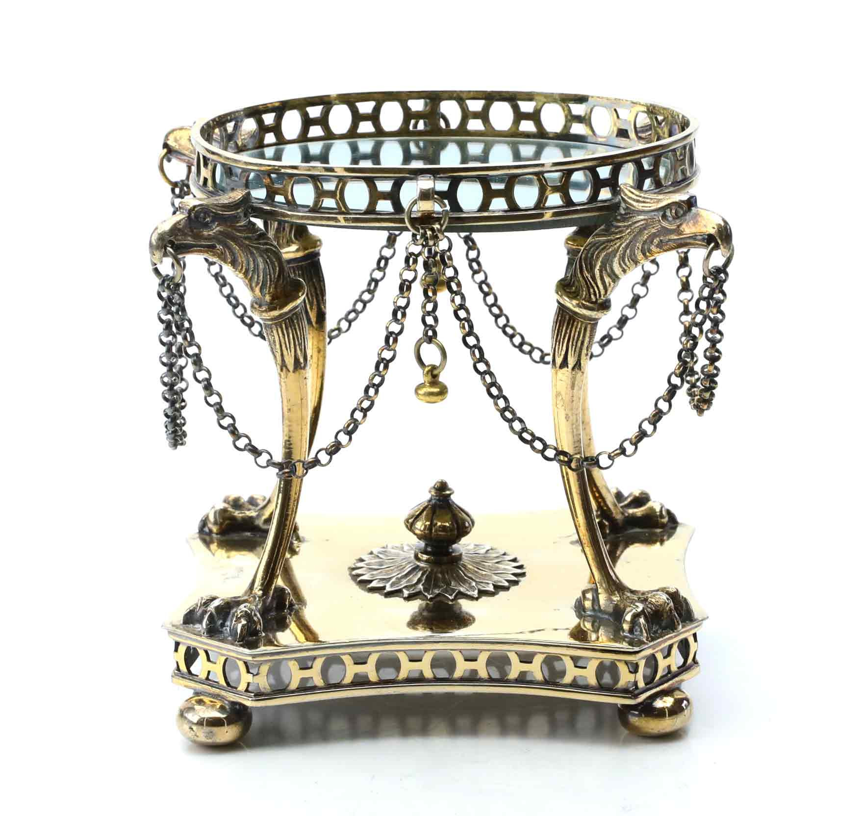 BORDSUPPSATS, A.G. Dufva, förgyllt nysilver, Empire stil, 1907.