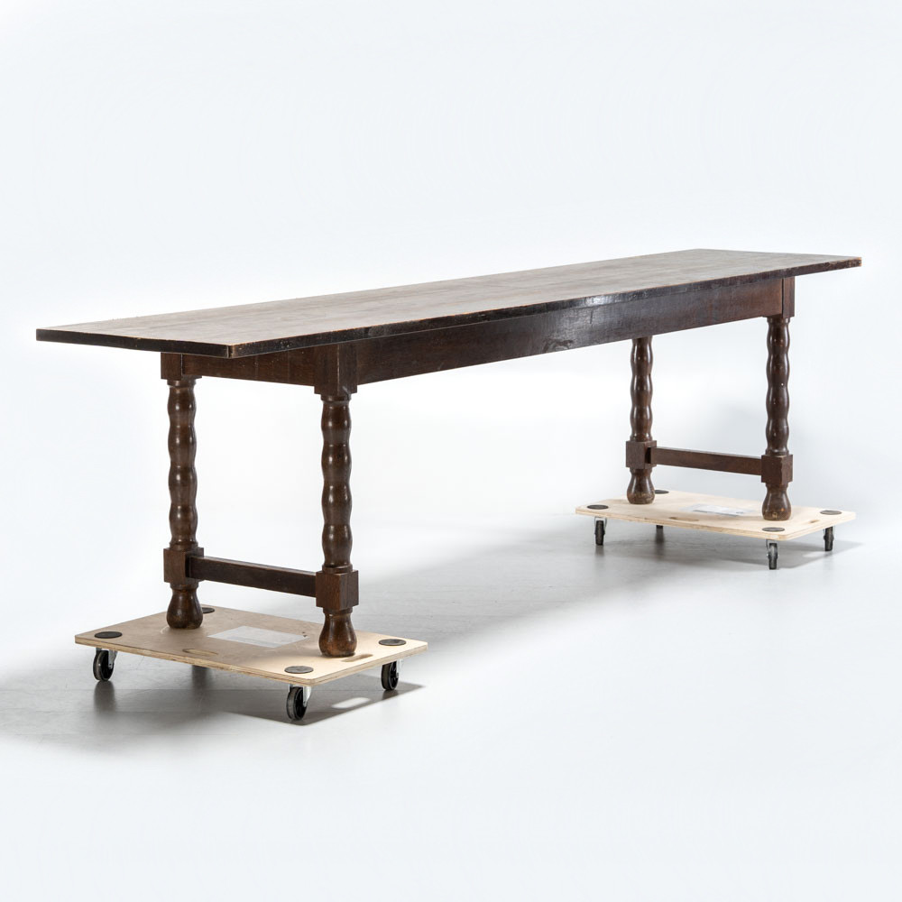 Antikt biblioteksbord, Ek, 1800-/1900-tal.