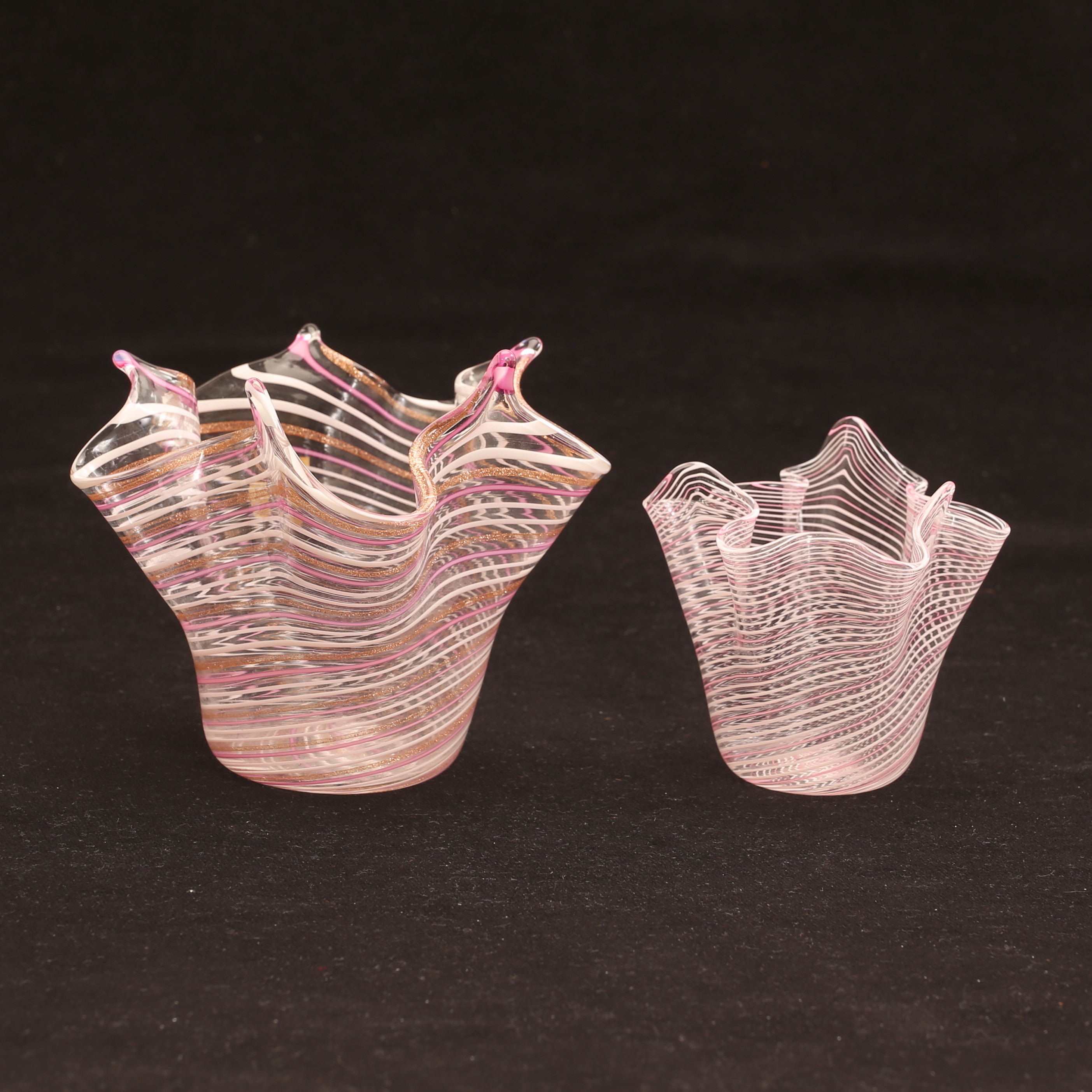 NÄSDUKSSKÅLAR, 2 stycken, glas, Murano.